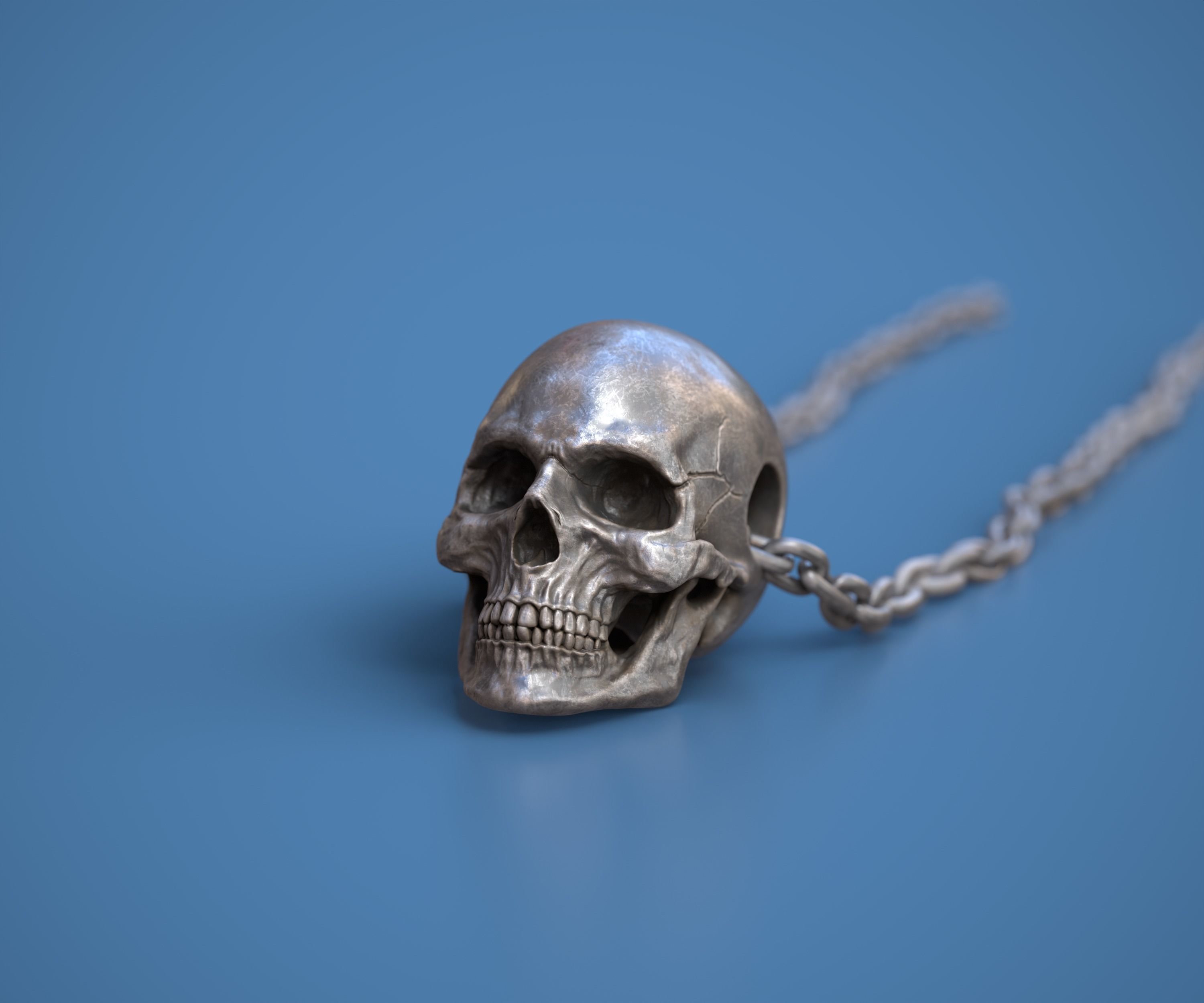 Skull Pendant 3D print model_3