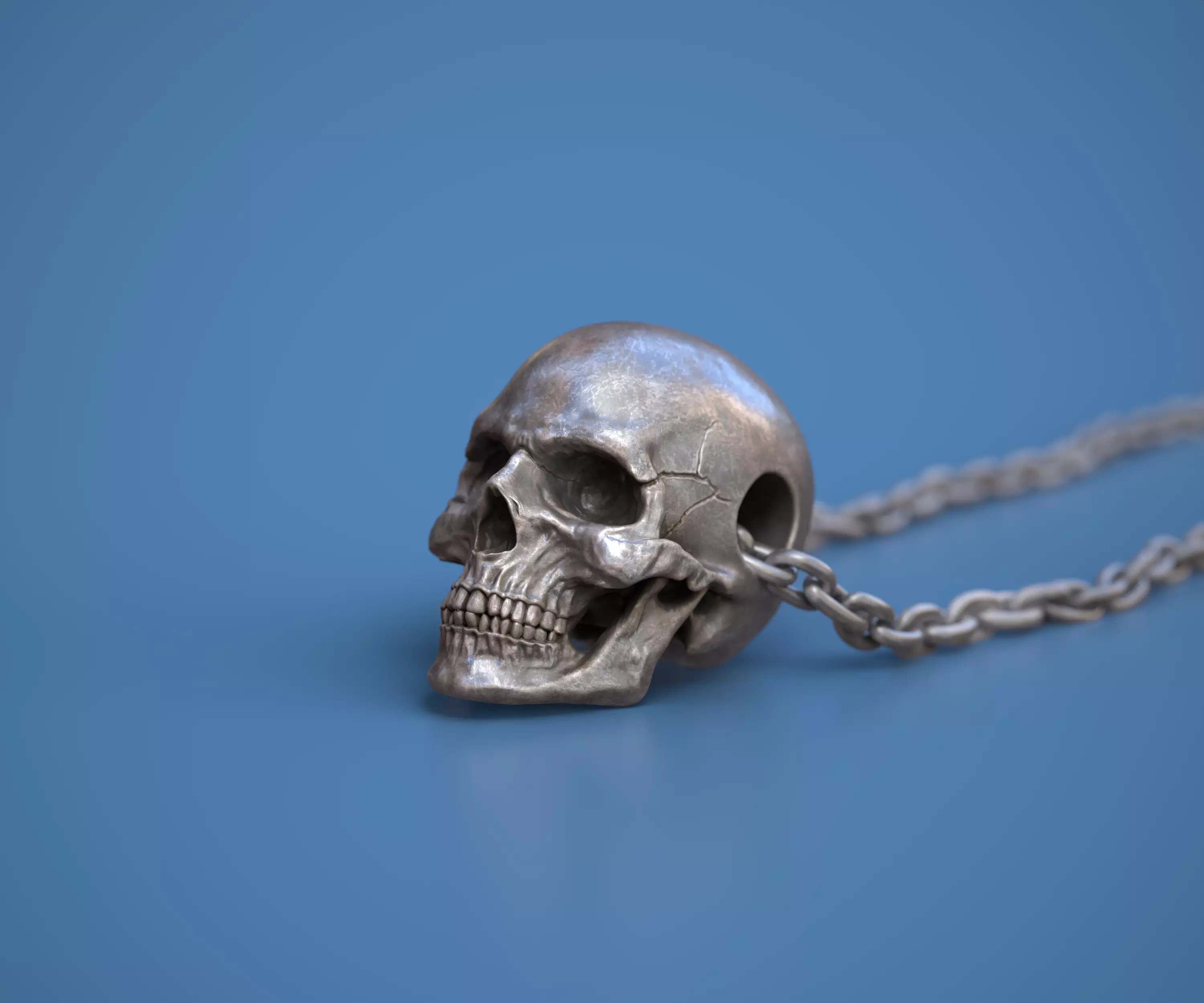 Skull Pendant 3D print model_0