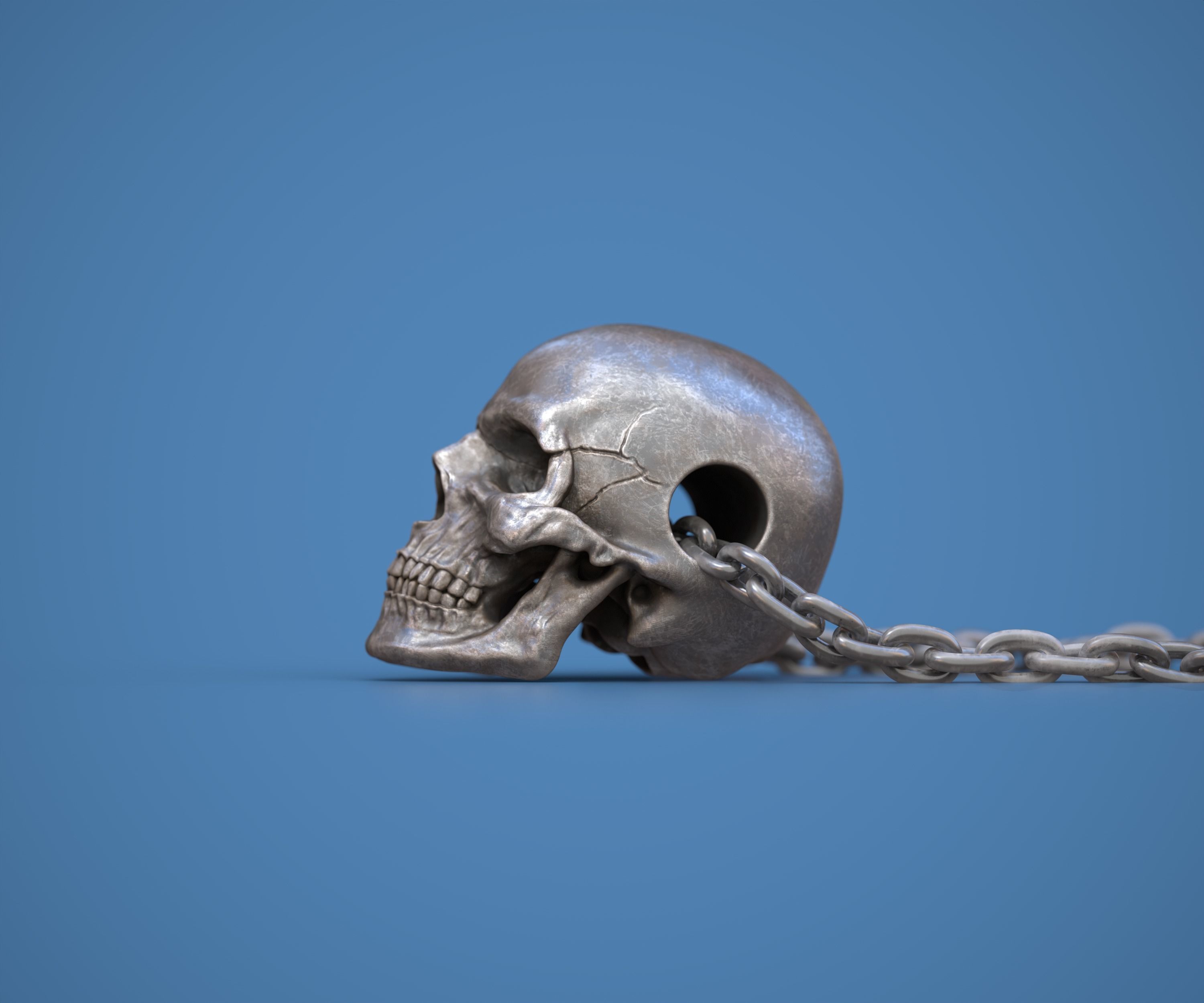 Skull Pendant 3D print model_4