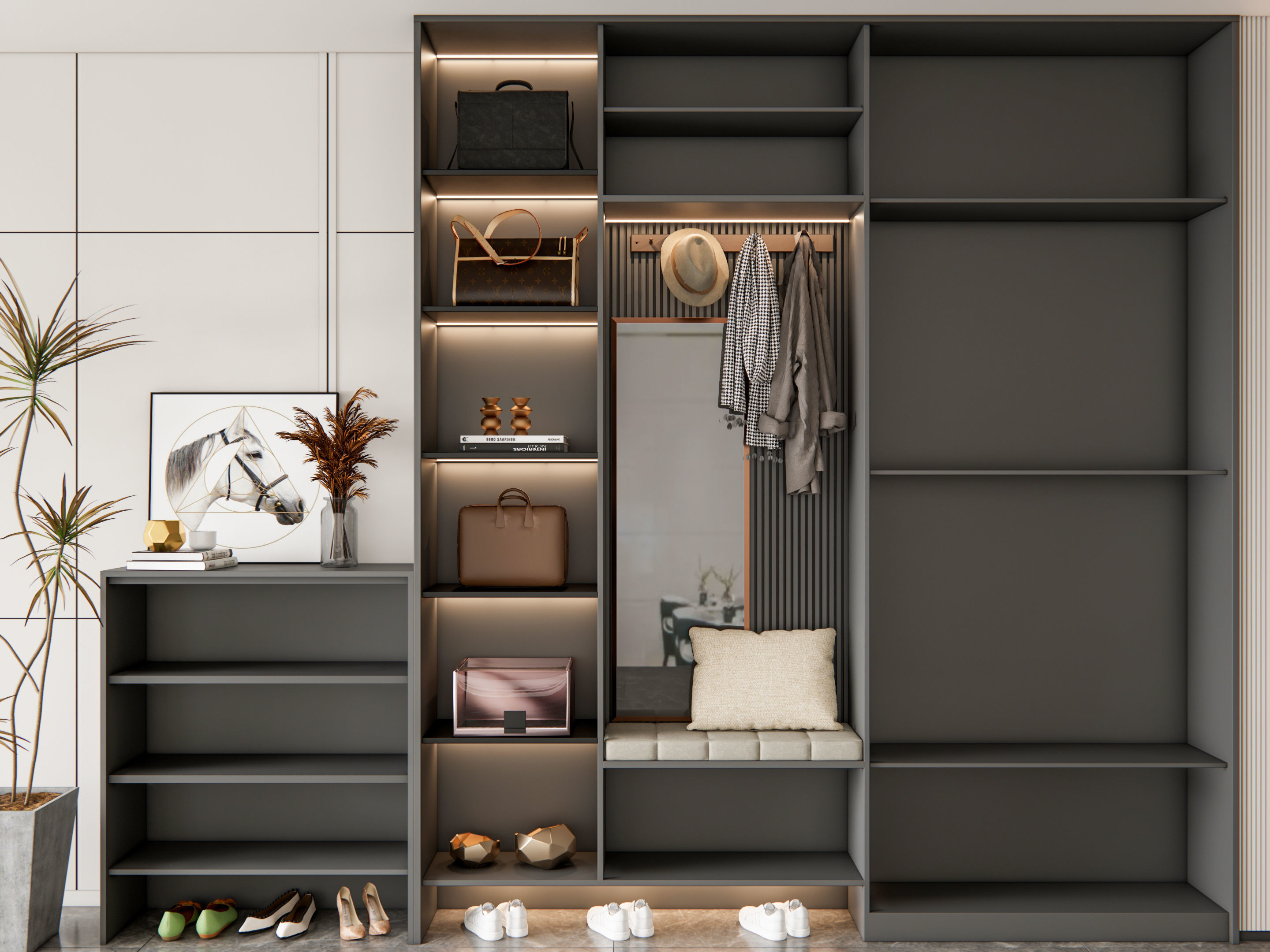 Entryway hallway entrance hall corridor furniture 20 3D model_11