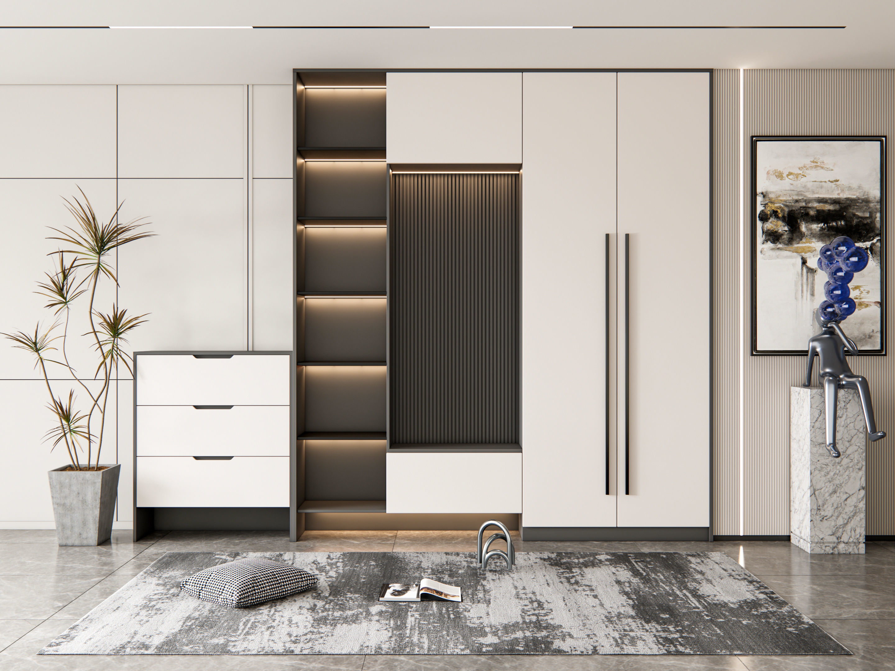 Entryway hallway entrance hall corridor furniture 20 3D model_2