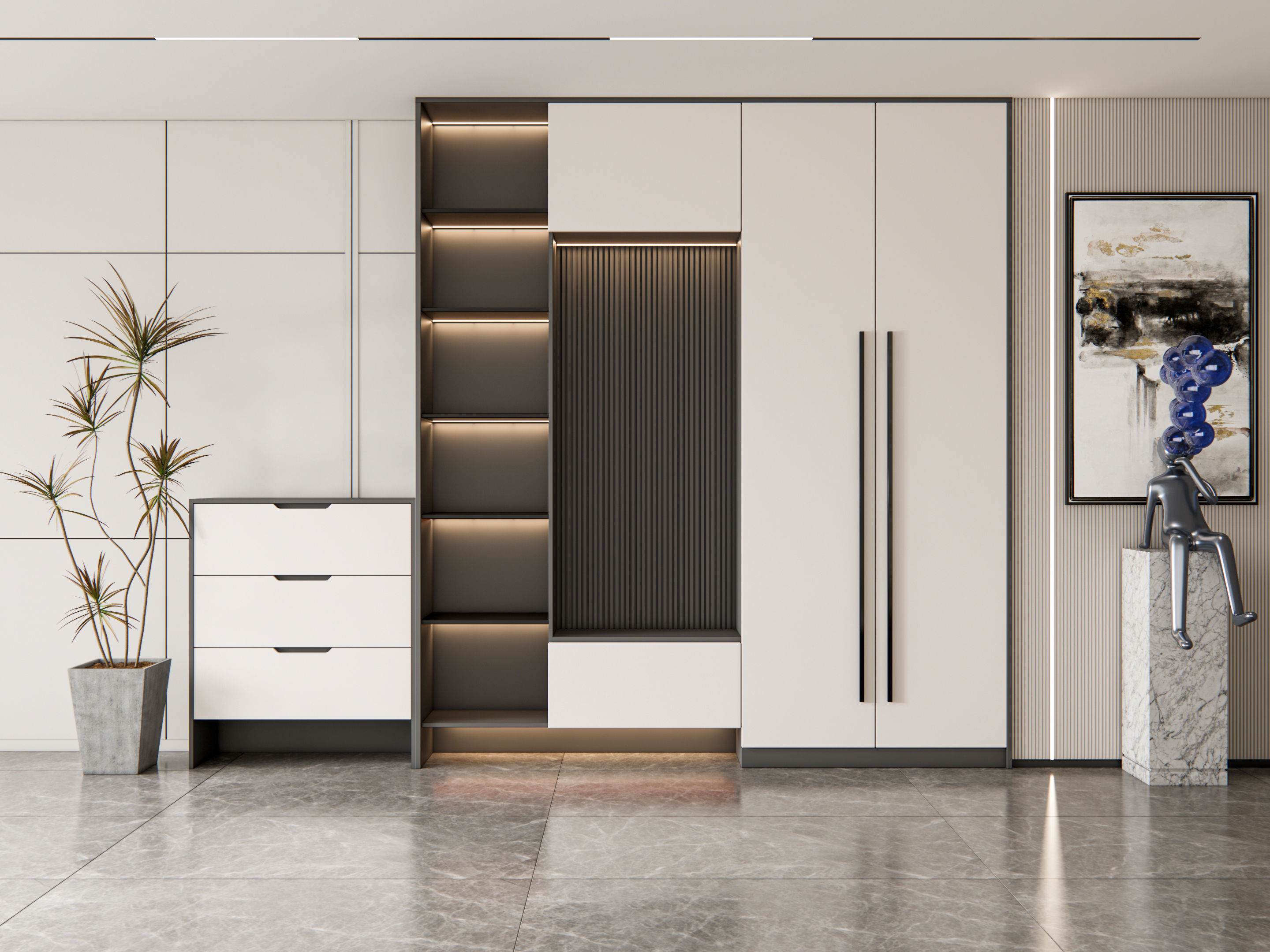 Entryway hallway entrance hall corridor furniture 20 3D model_8