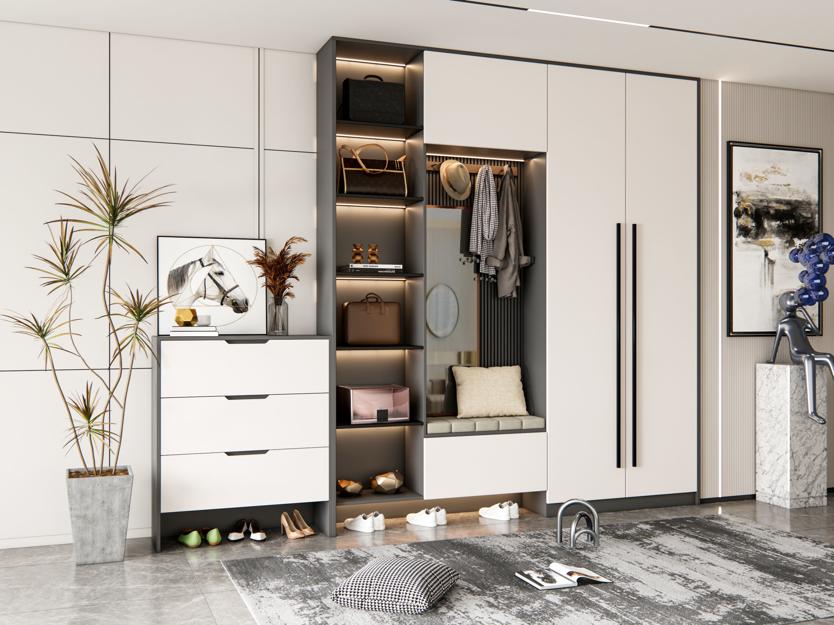 Entryway hallway entrance hall corridor furniture 20 3D model_15