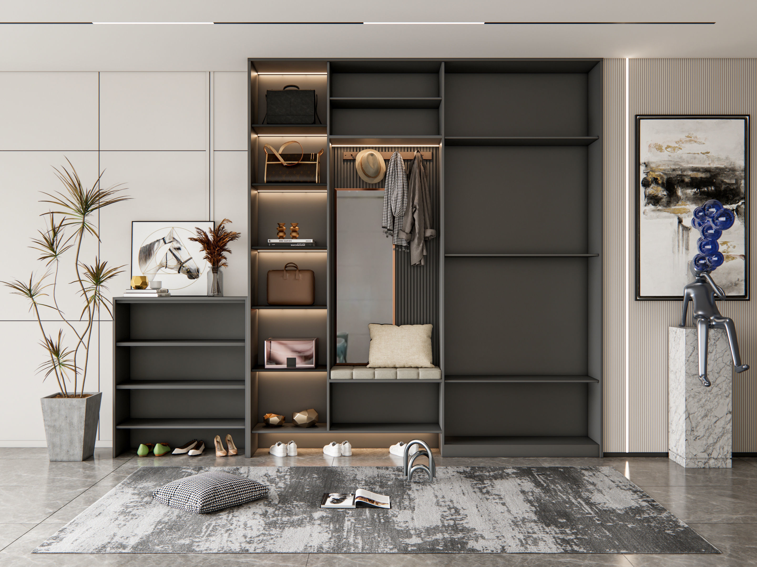 Entryway hallway entrance hall corridor furniture 20 3D model_13