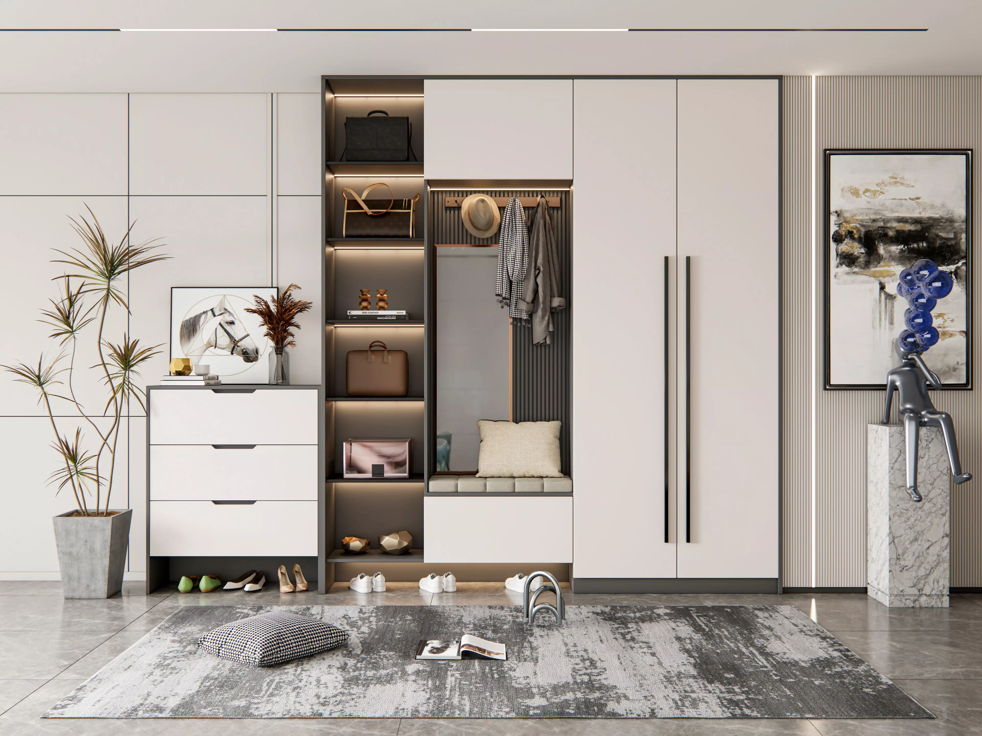 Entryway hallway entrance hall corridor furniture 20 3D model_0