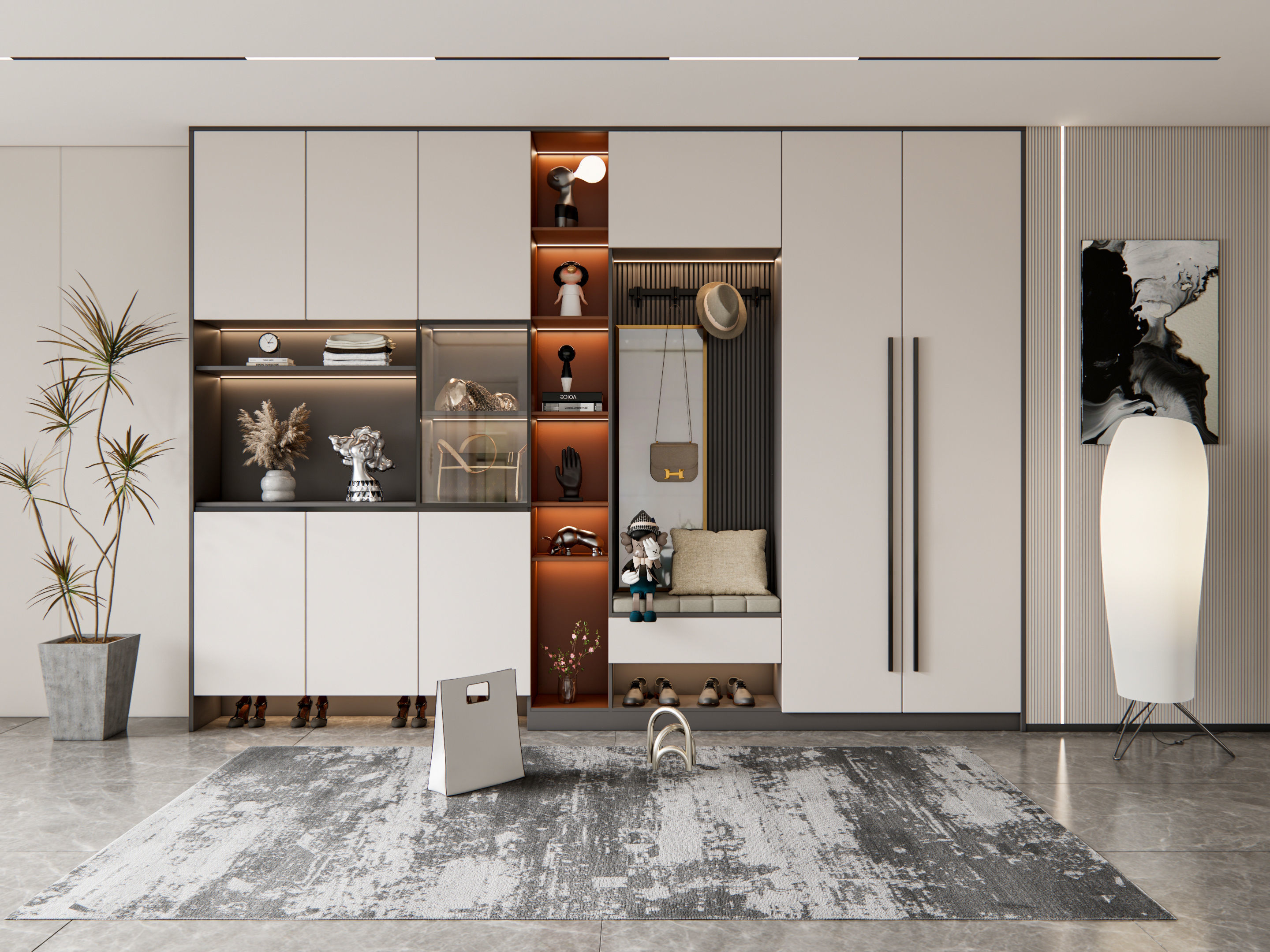 Entryway hallway entrance hall corridor furniture 21 3D model_14