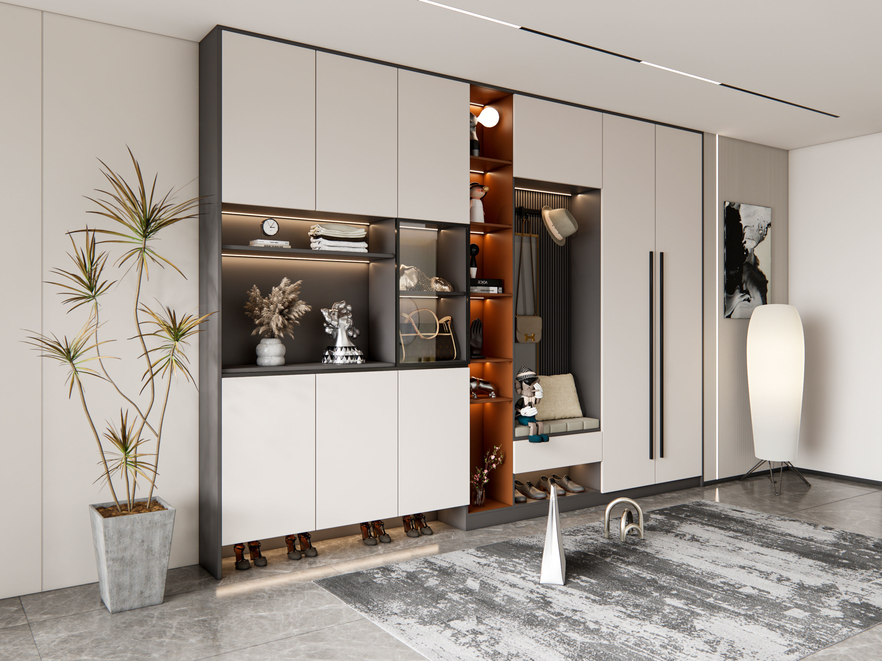 Entryway hallway entrance hall corridor furniture 21 3D model_16