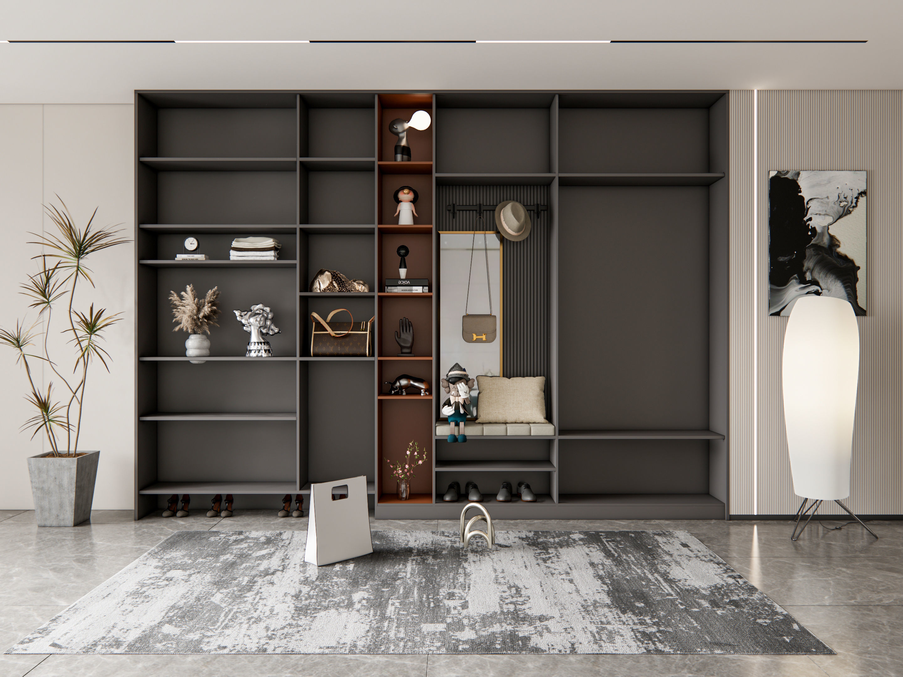 Entryway hallway entrance hall corridor furniture 21 3D model_3