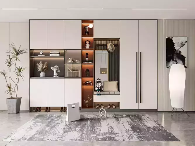 Entryway hallway entrance hall corridor furniture 21 3D model