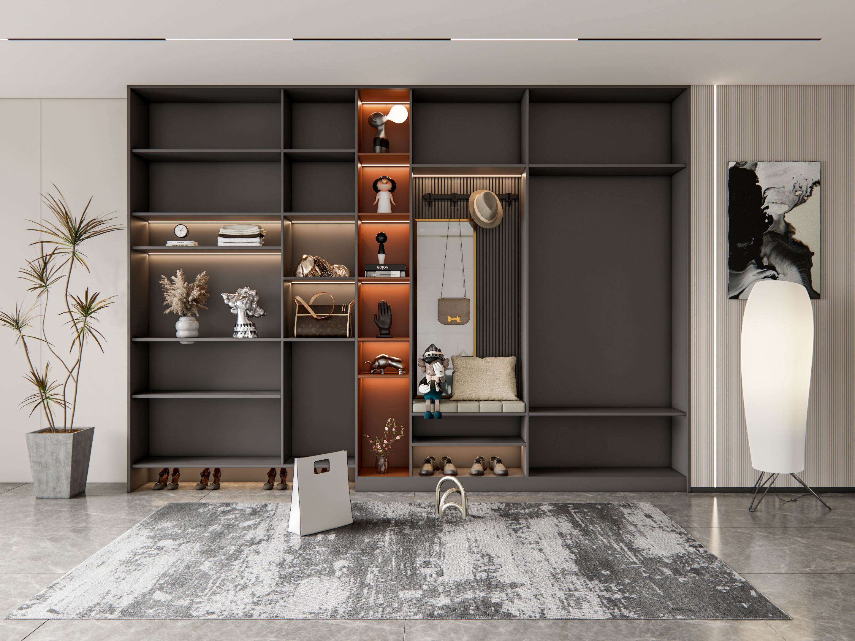 Entryway hallway entrance hall corridor furniture 21 3D model_2