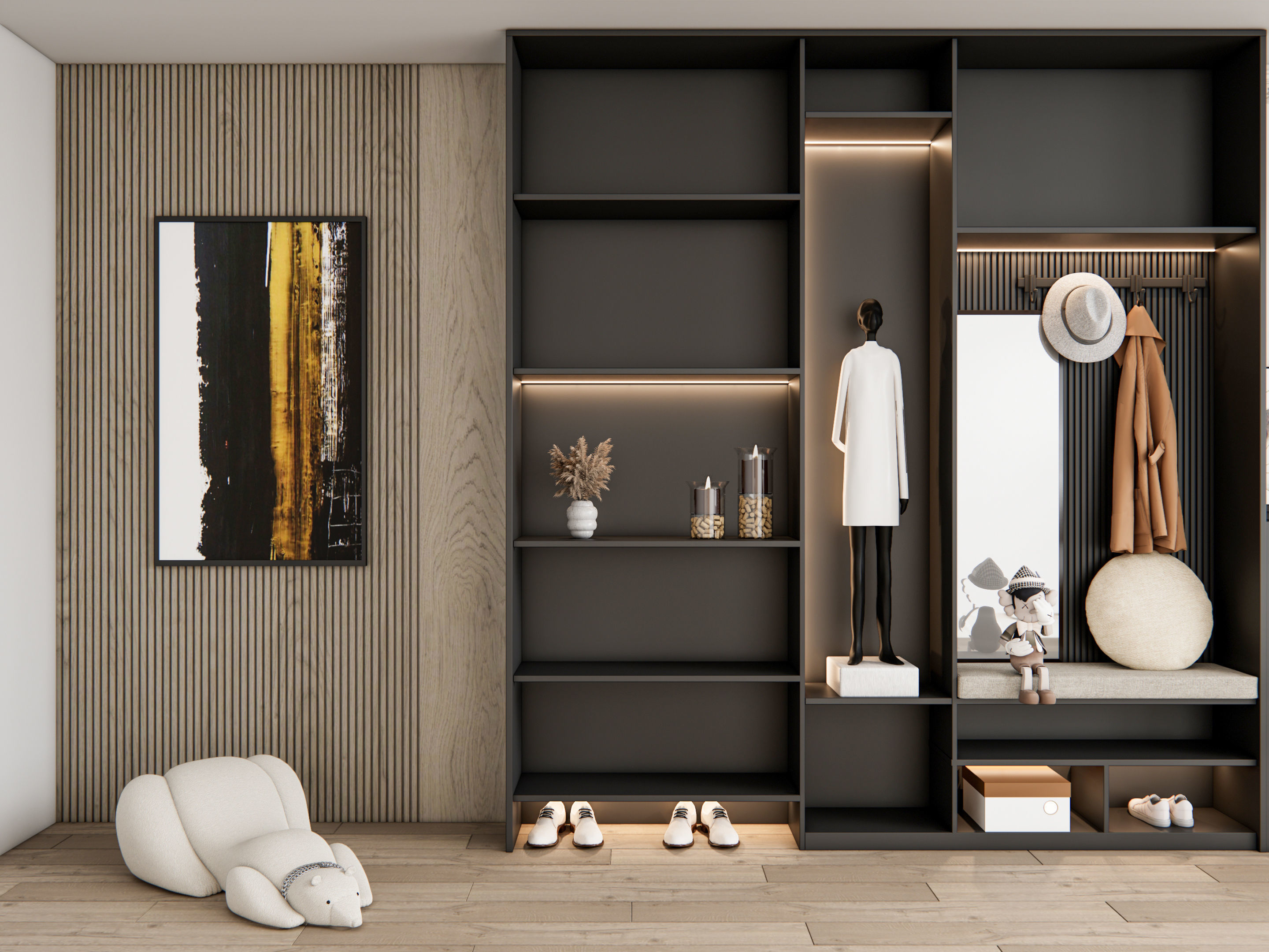 Entryway hallway entrance hall corridor furniture 22 3D model_13