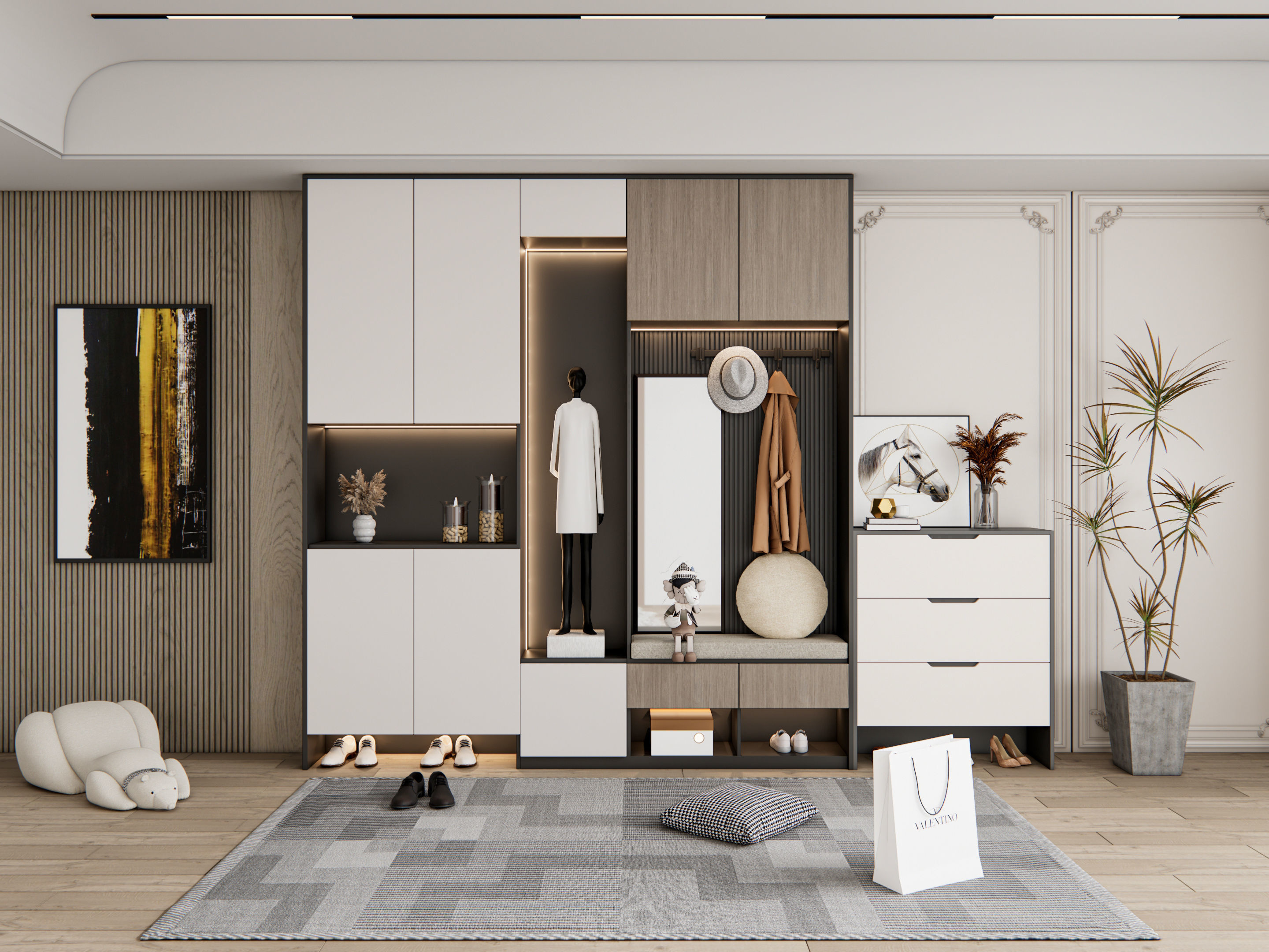 Entryway hallway entrance hall corridor furniture 22 3D model_6