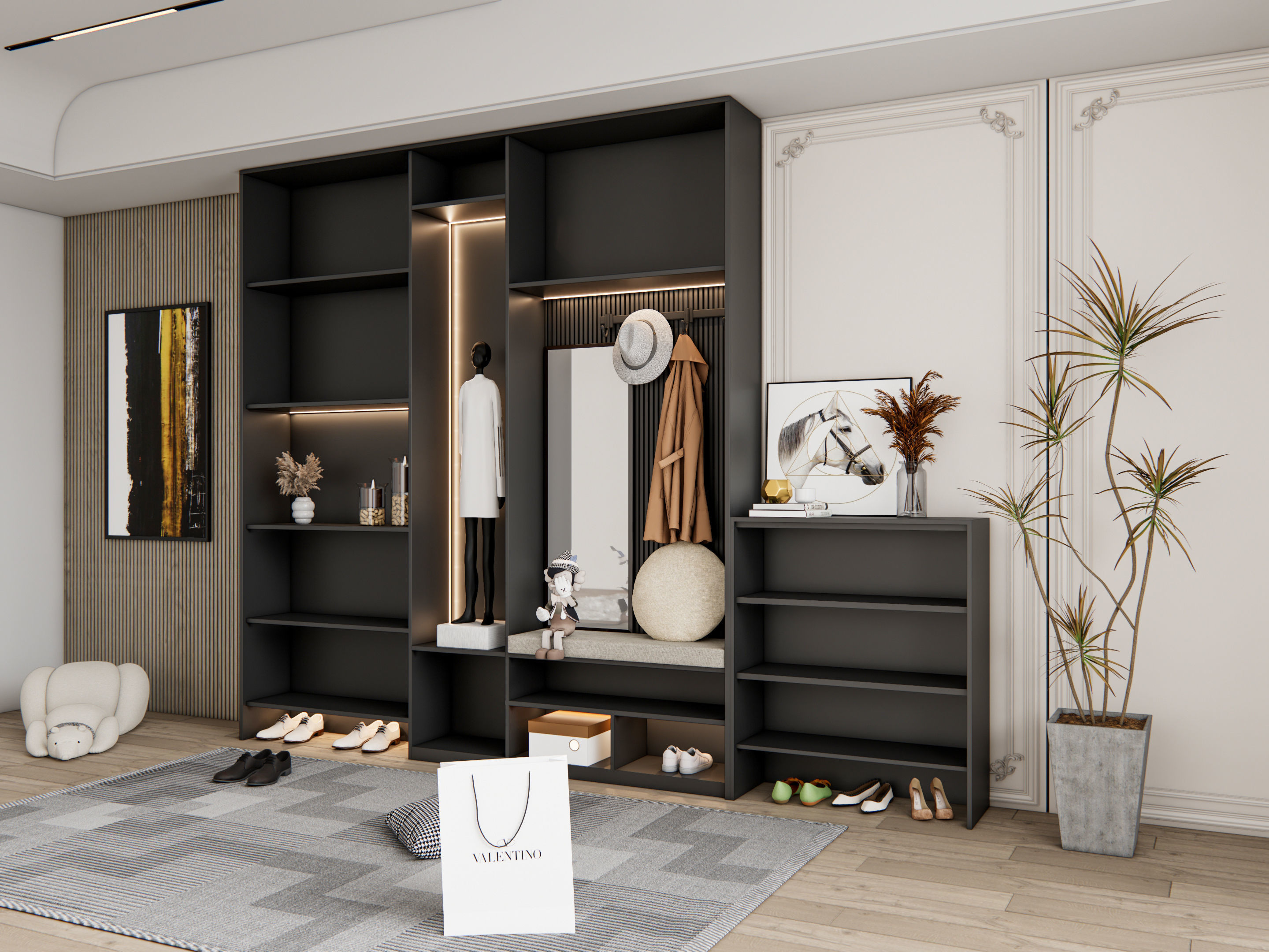 Entryway hallway entrance hall corridor furniture 22 3D model_18