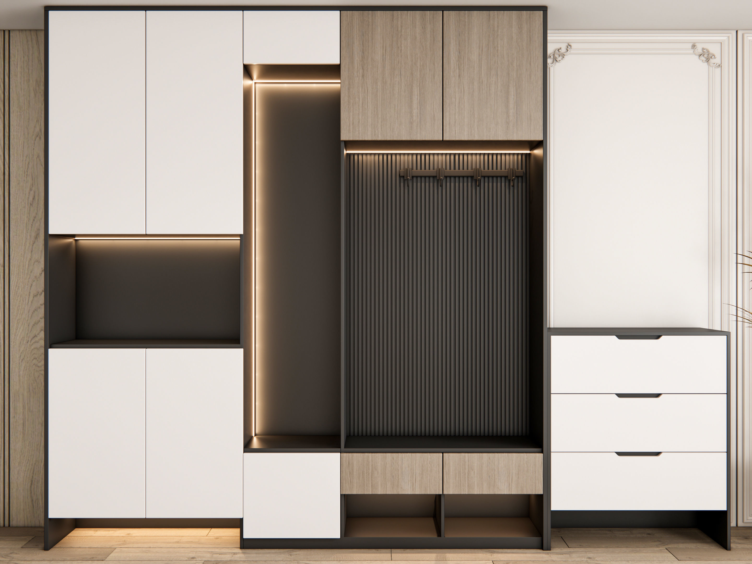 Entryway hallway entrance hall corridor furniture 22 3D model_9