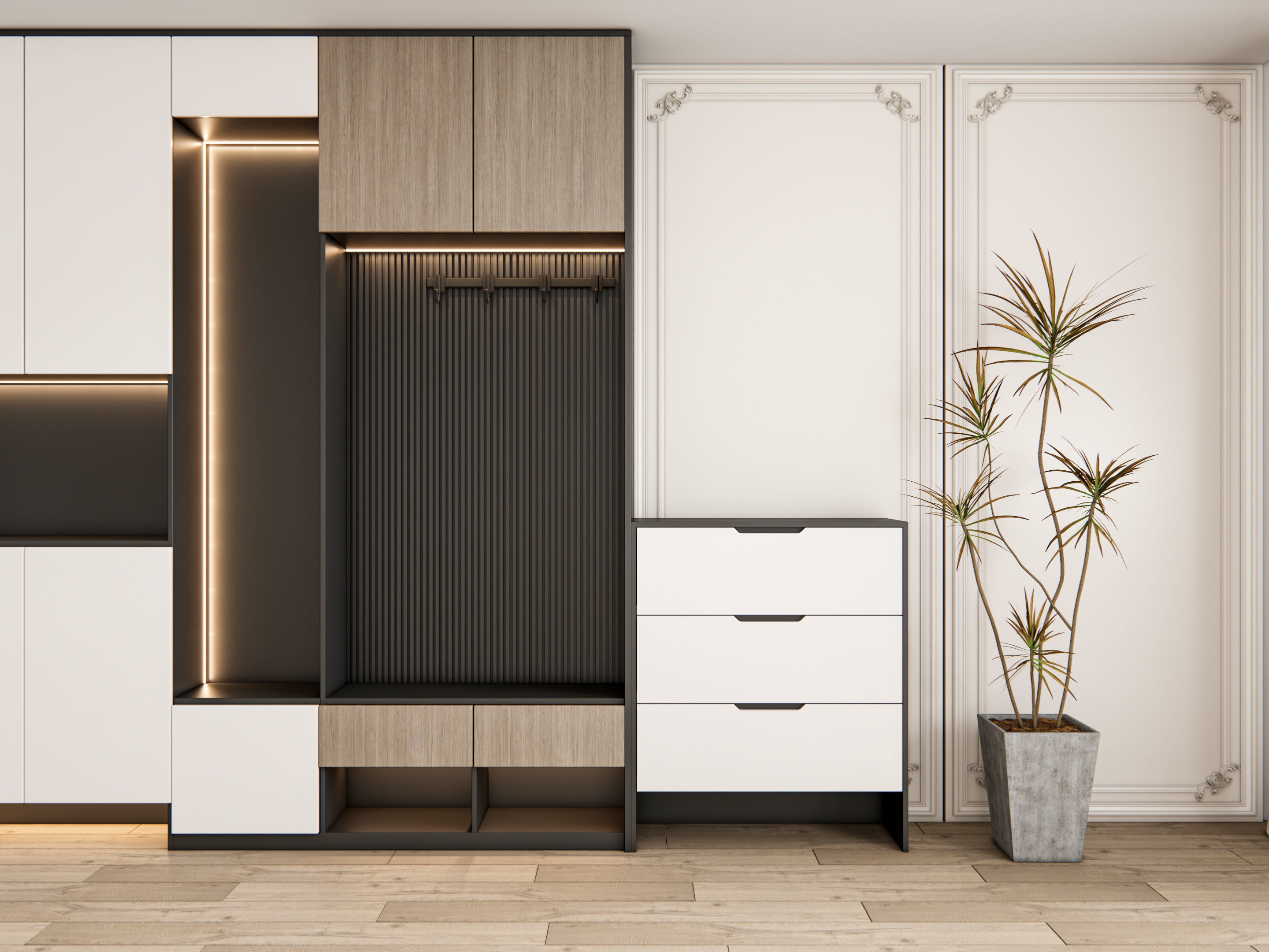 Entryway hallway entrance hall corridor furniture 22 3D model_11