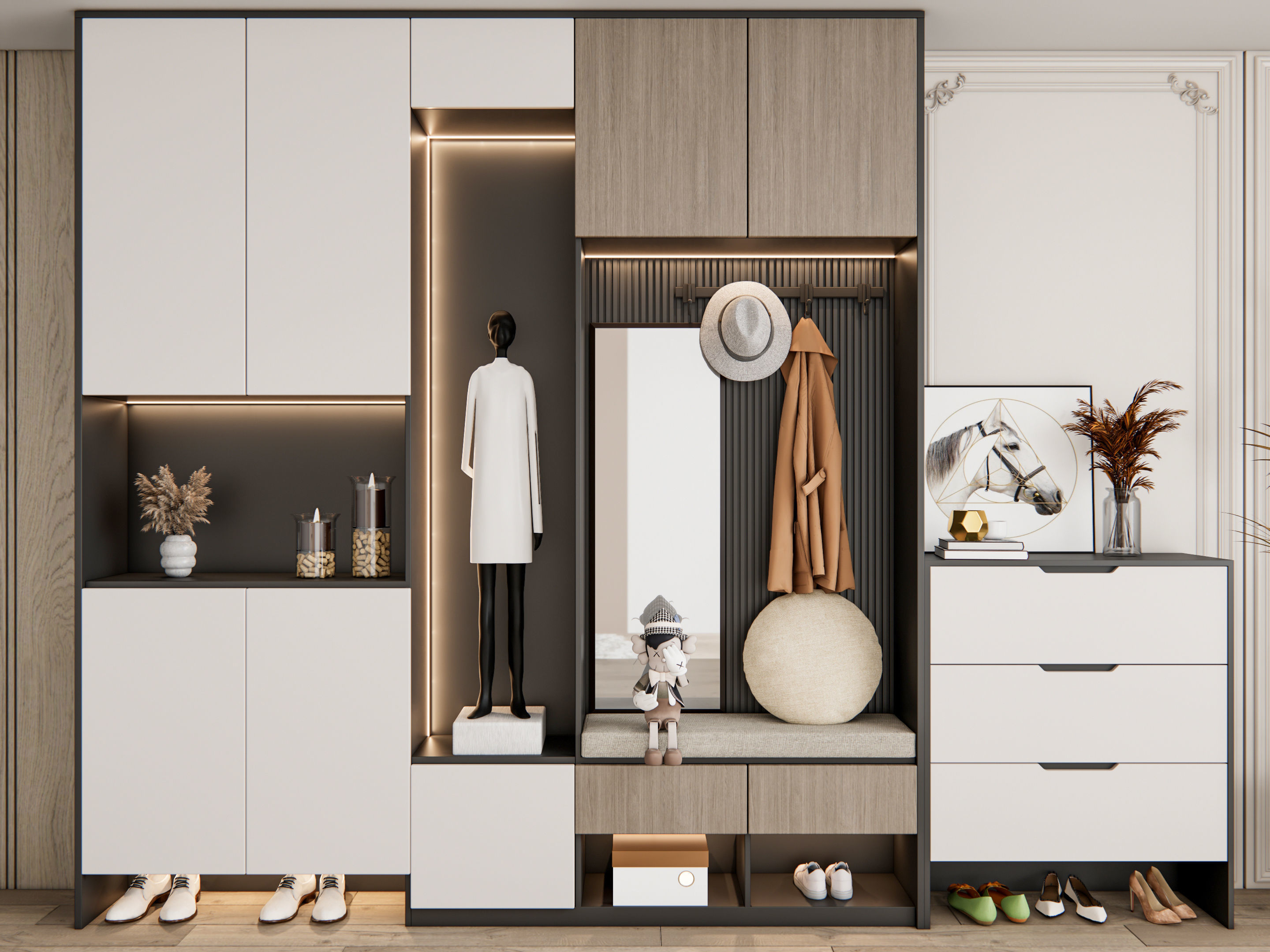 Entryway hallway entrance hall corridor furniture 22 3D model_8