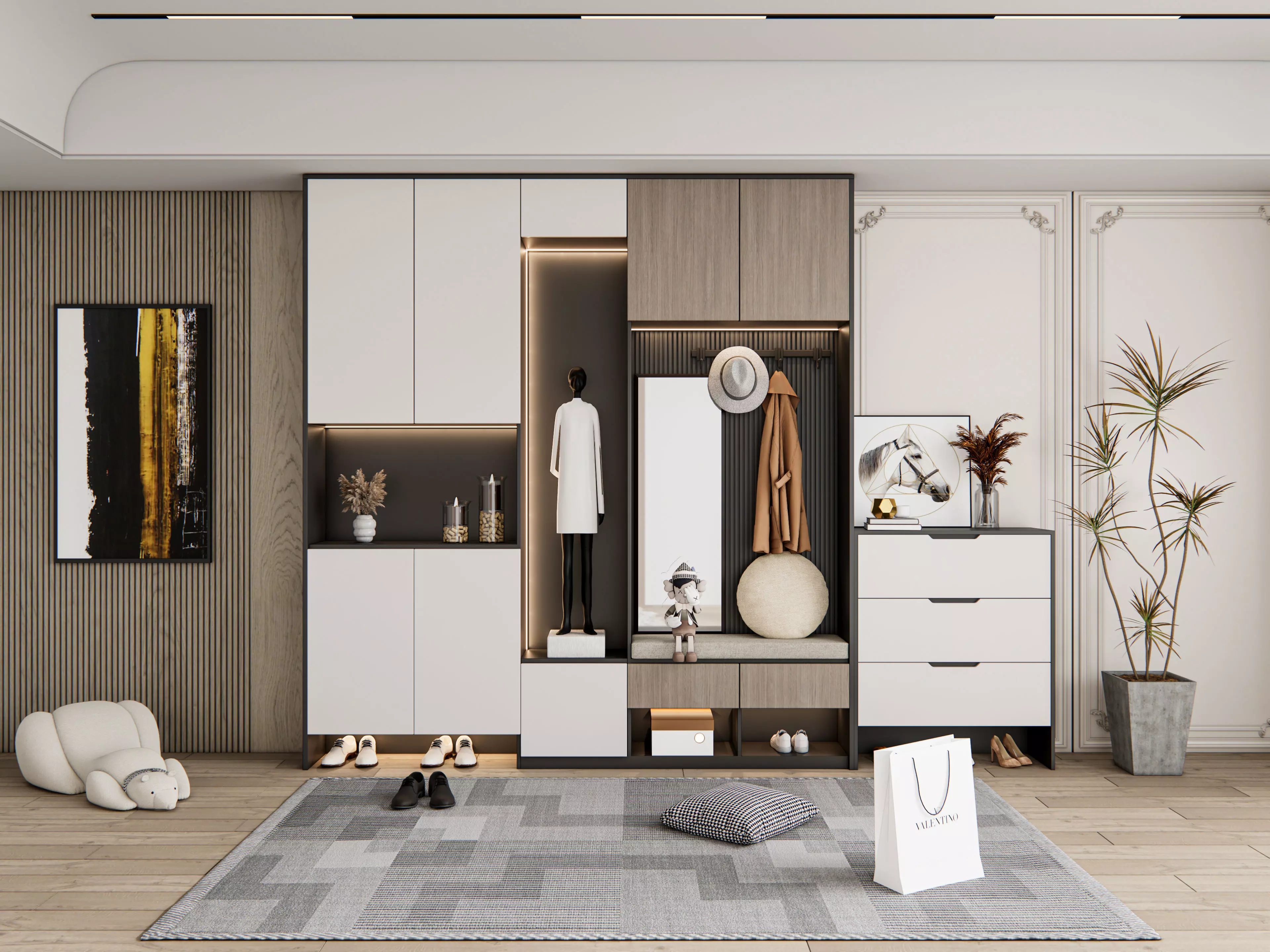 Entryway hallway entrance hall corridor furniture 22 3D model_0