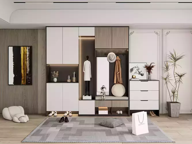 Entryway hallway entrance hall corridor furniture 22 3D model