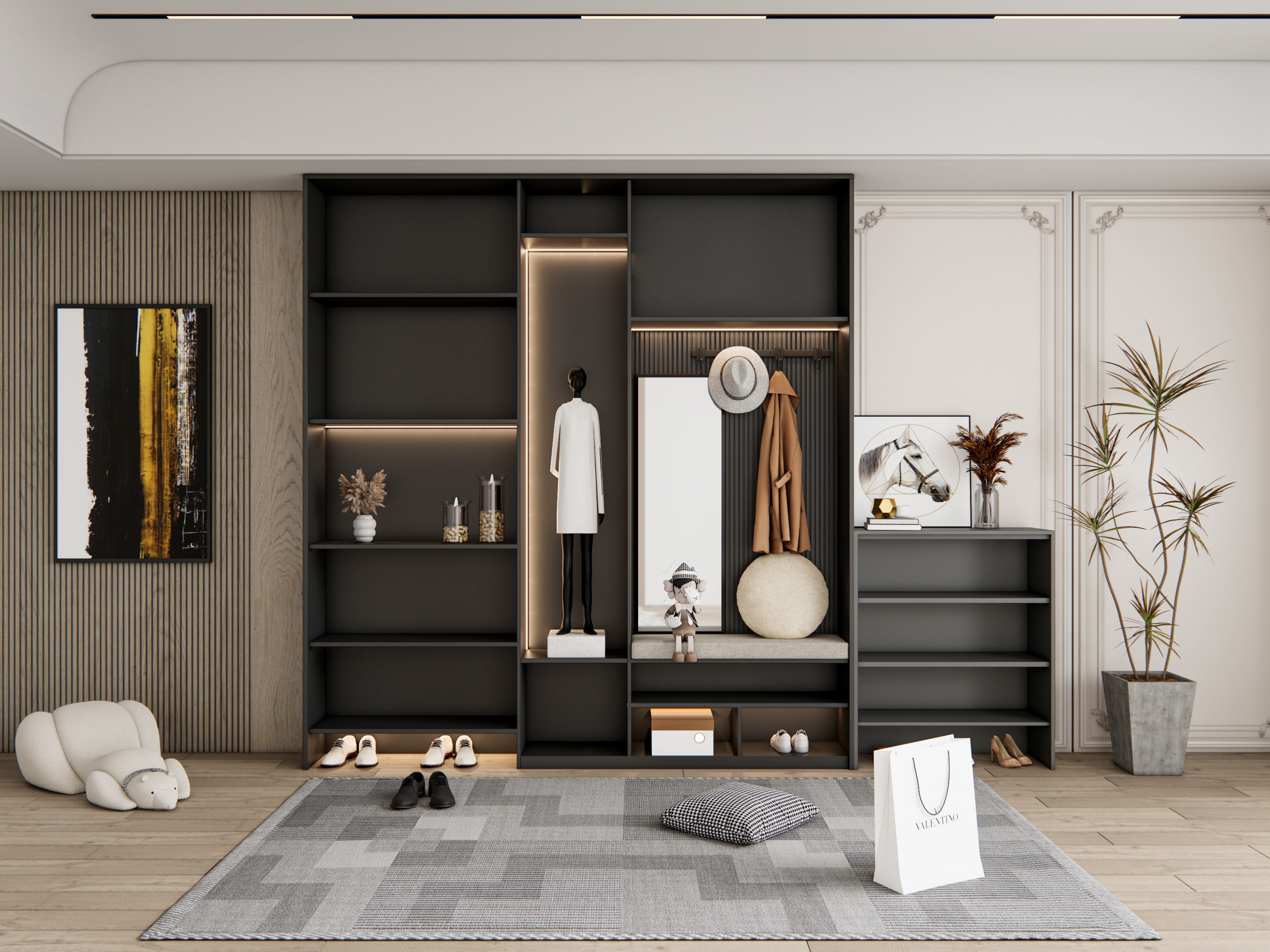 Entryway hallway entrance hall corridor furniture 22 3D model_1