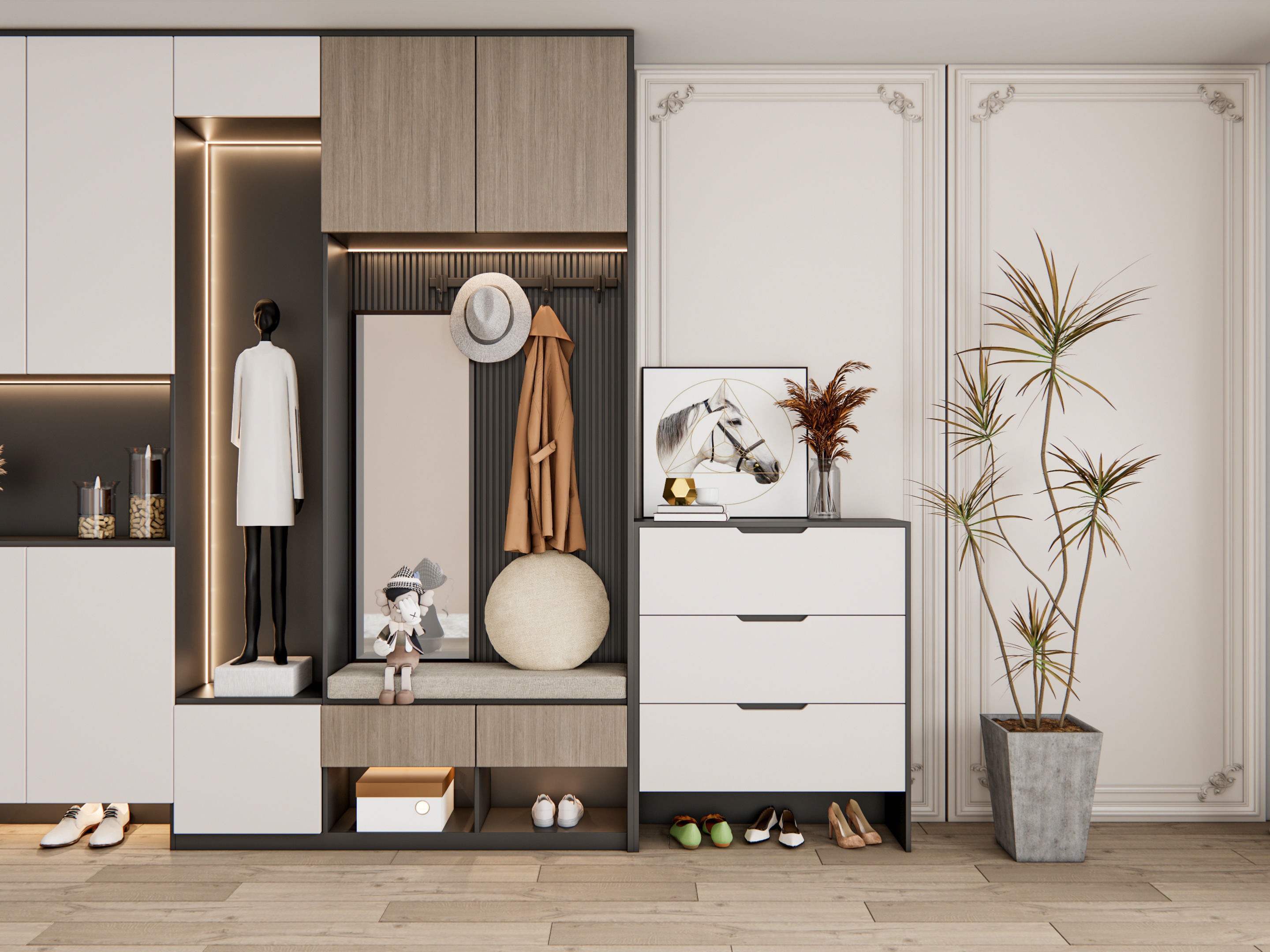 Entryway hallway entrance hall corridor furniture 22 3D model_15