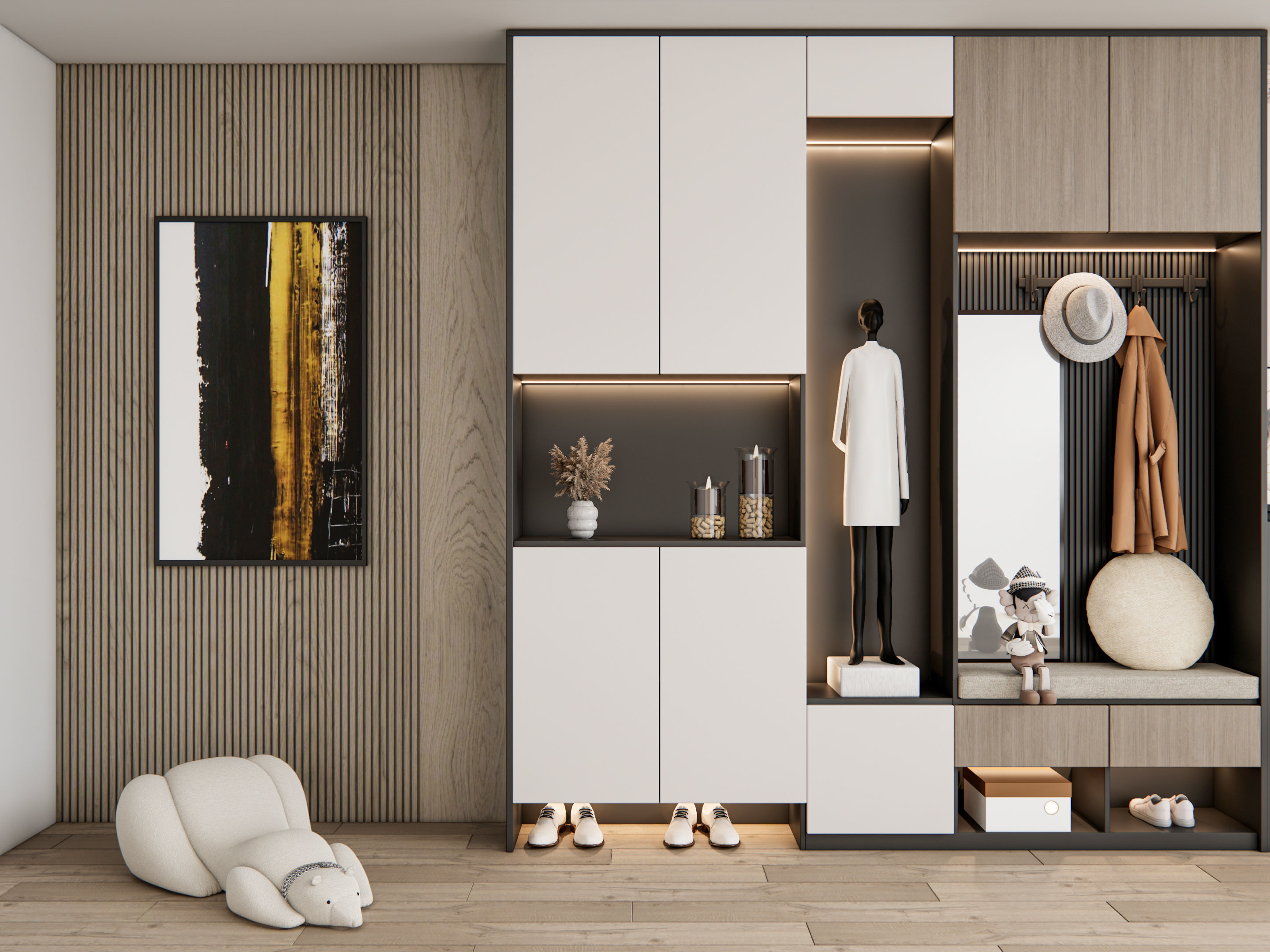 Entryway hallway entrance hall corridor furniture 22 3D model_14