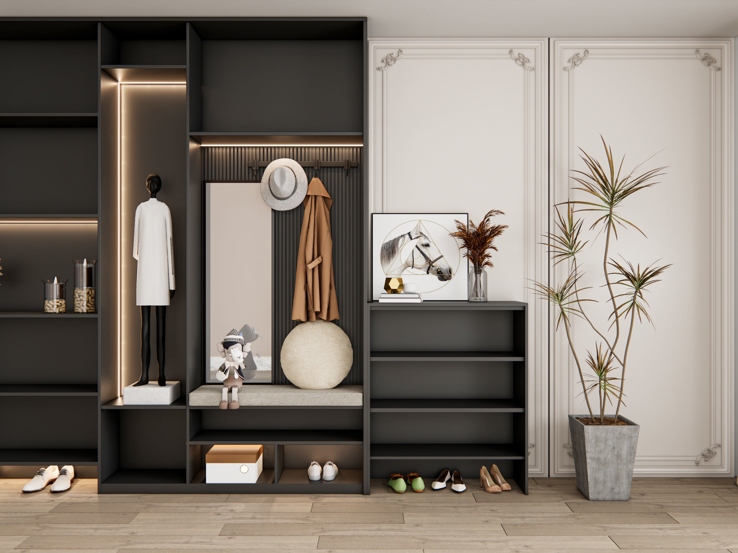 Entryway hallway entrance hall corridor furniture 22 3D model_12