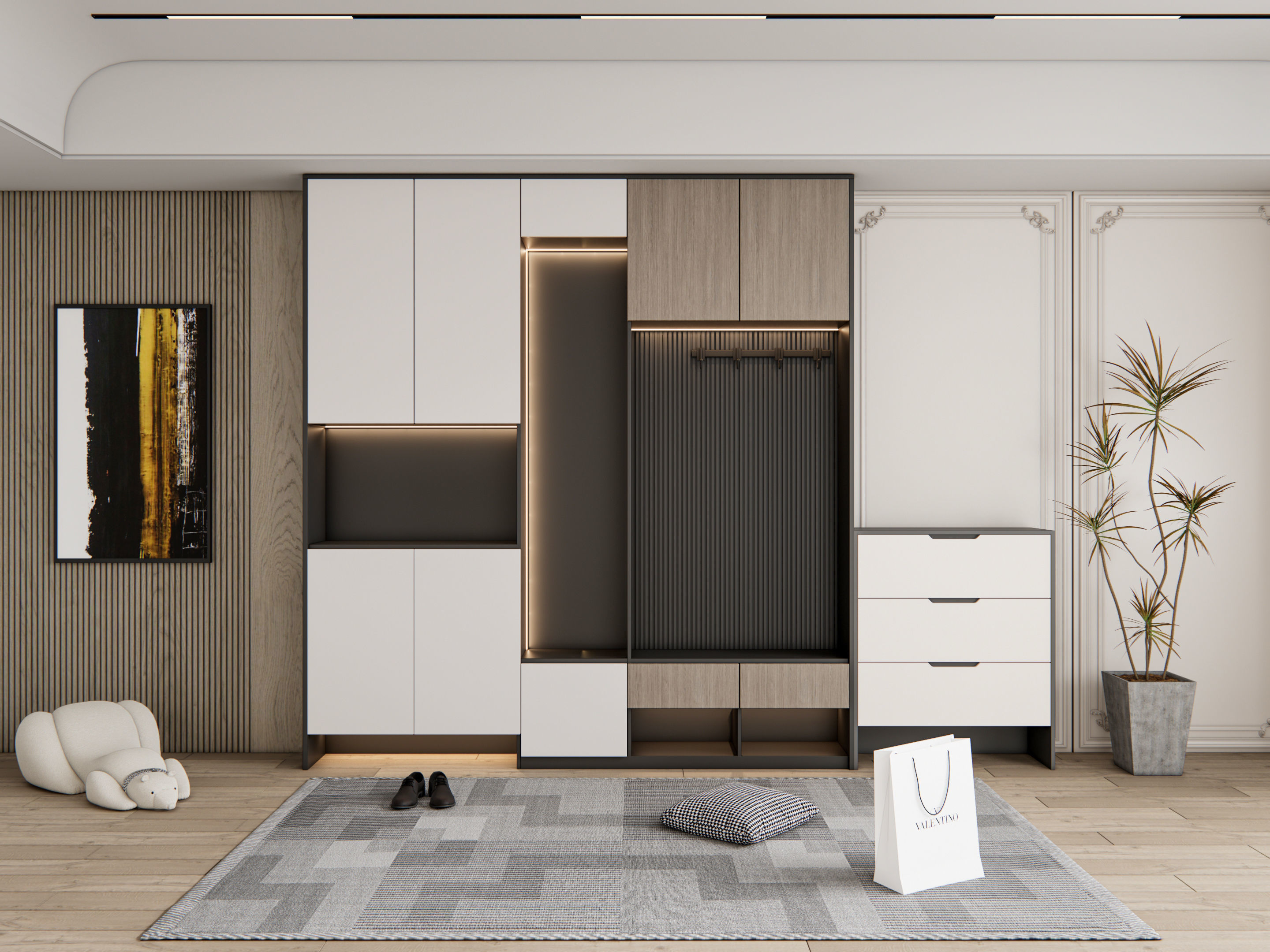 Entryway hallway entrance hall corridor furniture 22 3D model_2