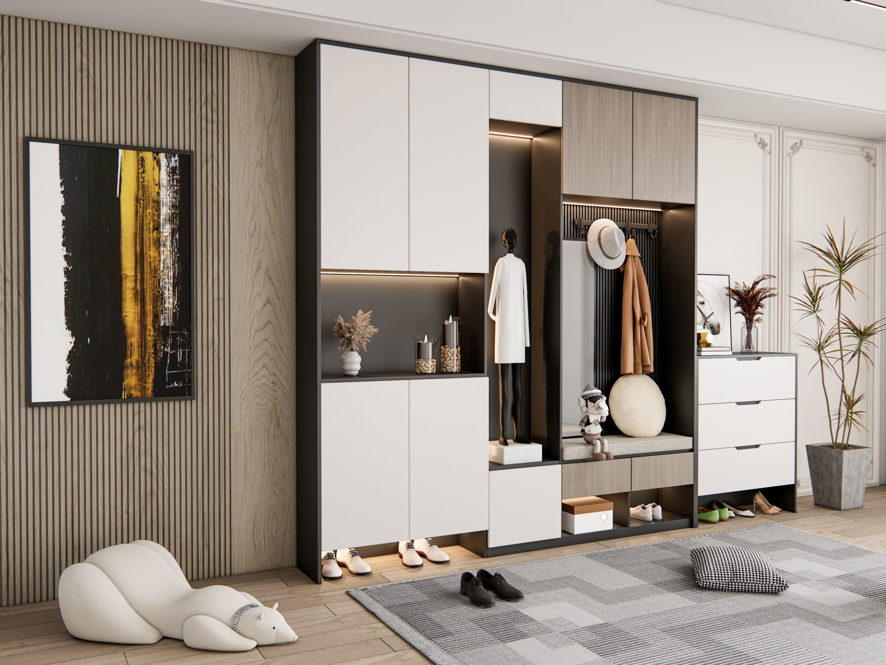 Entryway hallway entrance hall corridor furniture 22 3D model_16