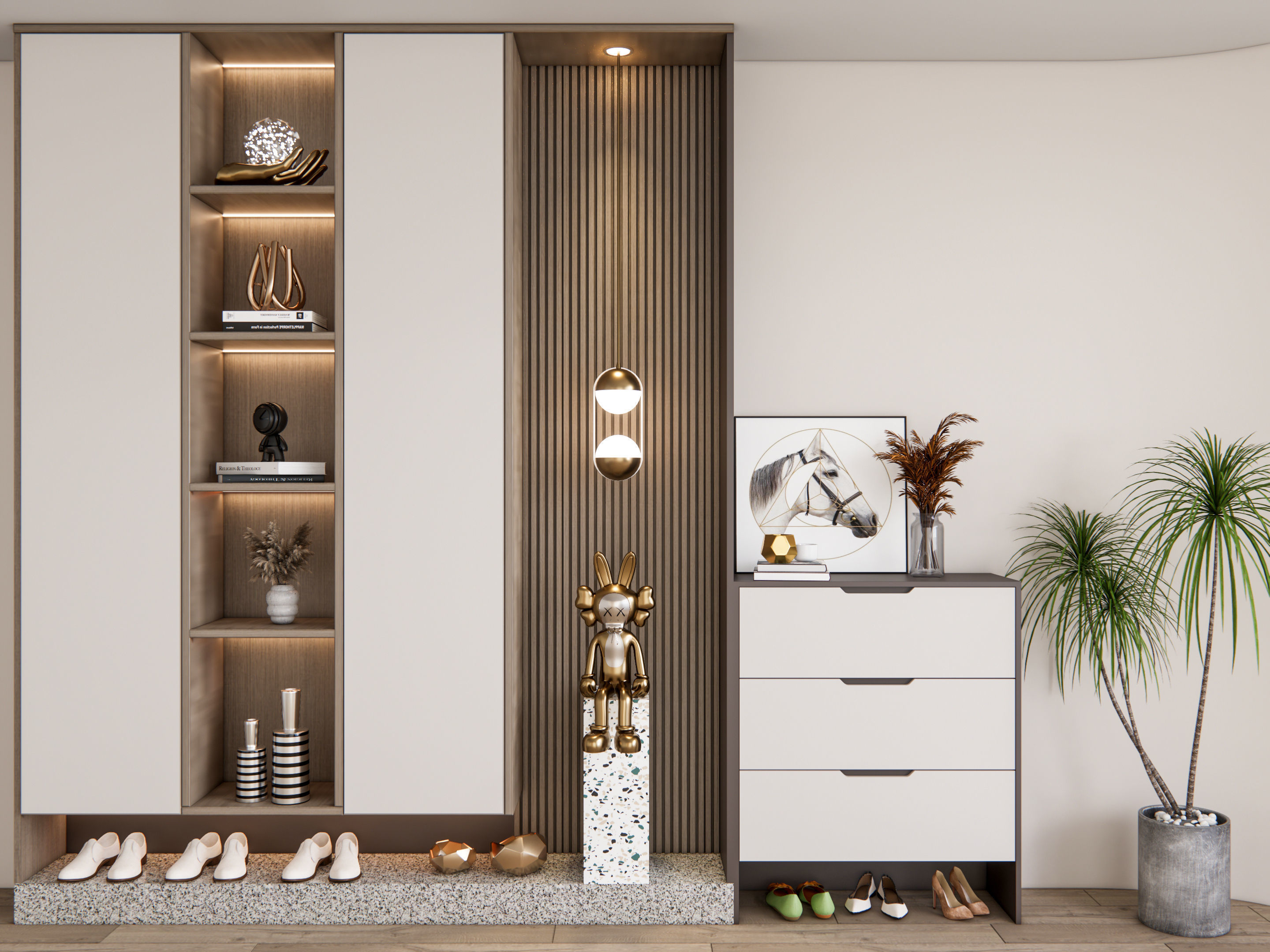 Entryway hallway entrance hall corridor furniture 23 3D model_5