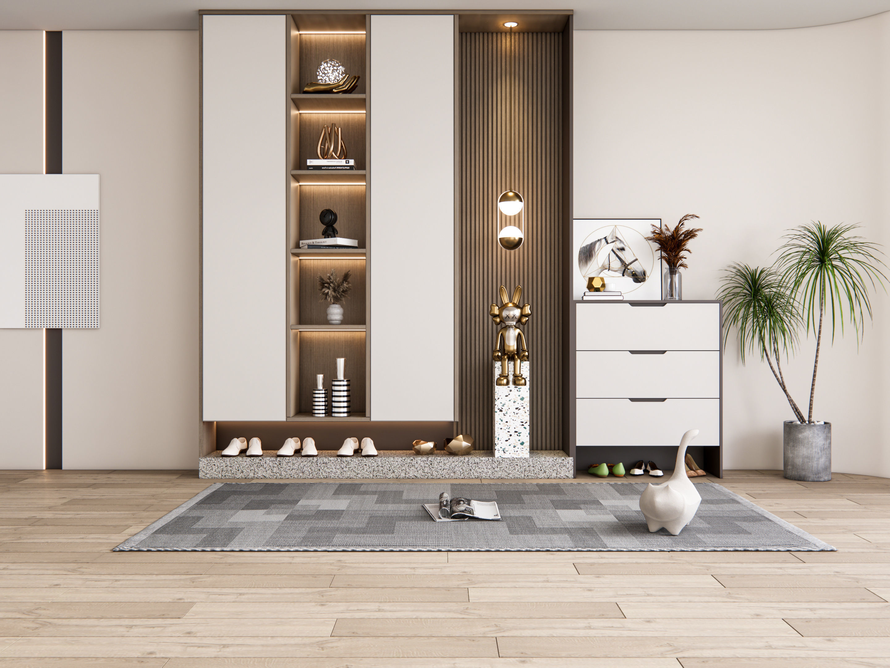 Entryway hallway entrance hall corridor furniture 23 3D model_16