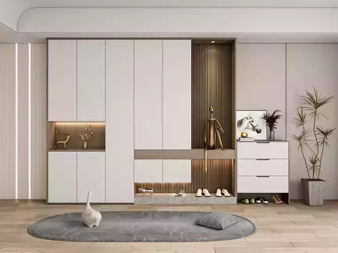 Entryway hallway entrance hall corridor furniture 24 3D model