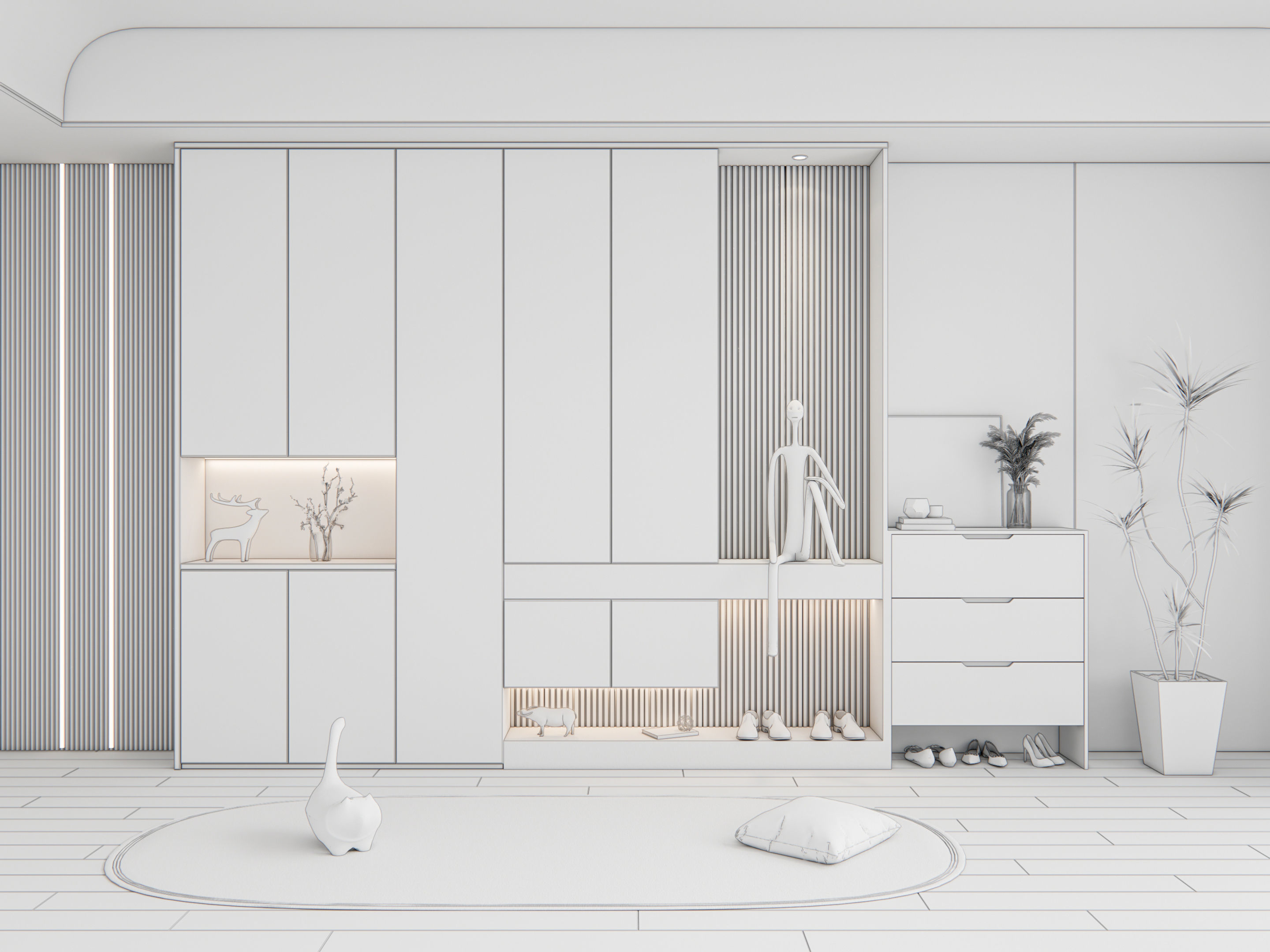 Entryway hallway entrance hall corridor furniture 24 3D model_18