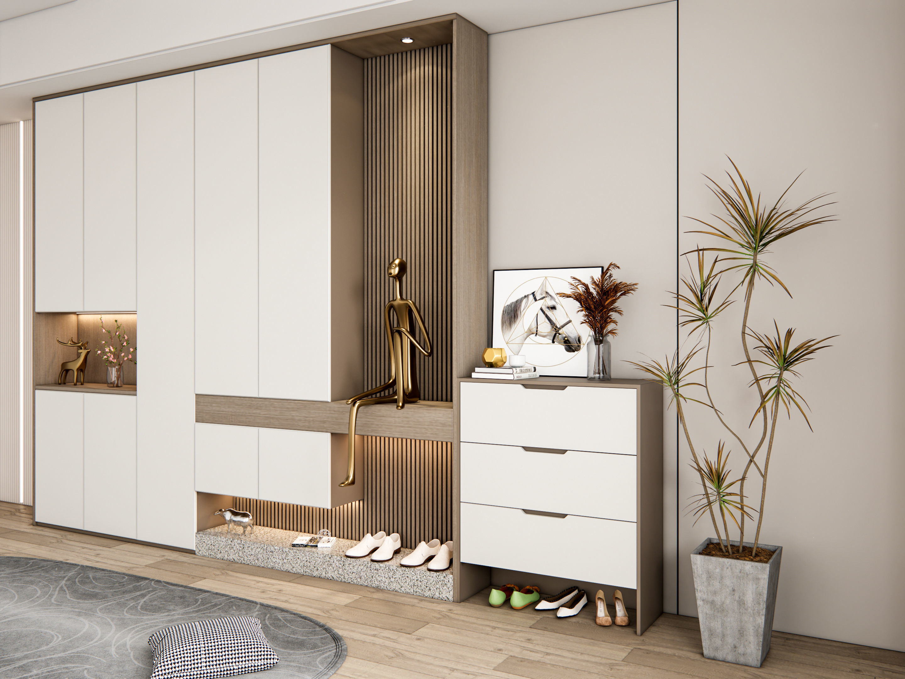 Entryway hallway entrance hall corridor furniture 24 3D model_16