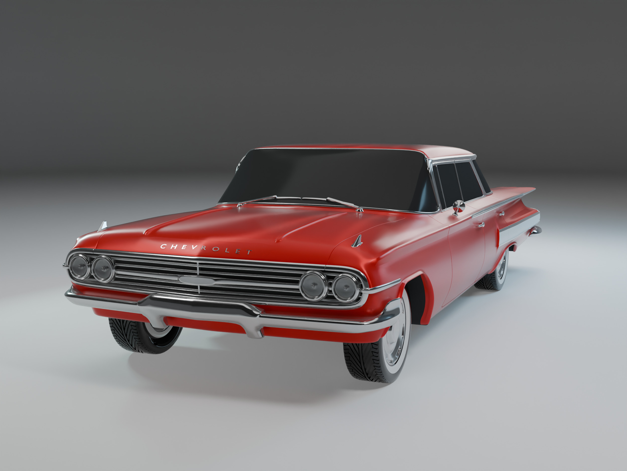 Chevrolet Impala 1961 Low-poly 3D model_1