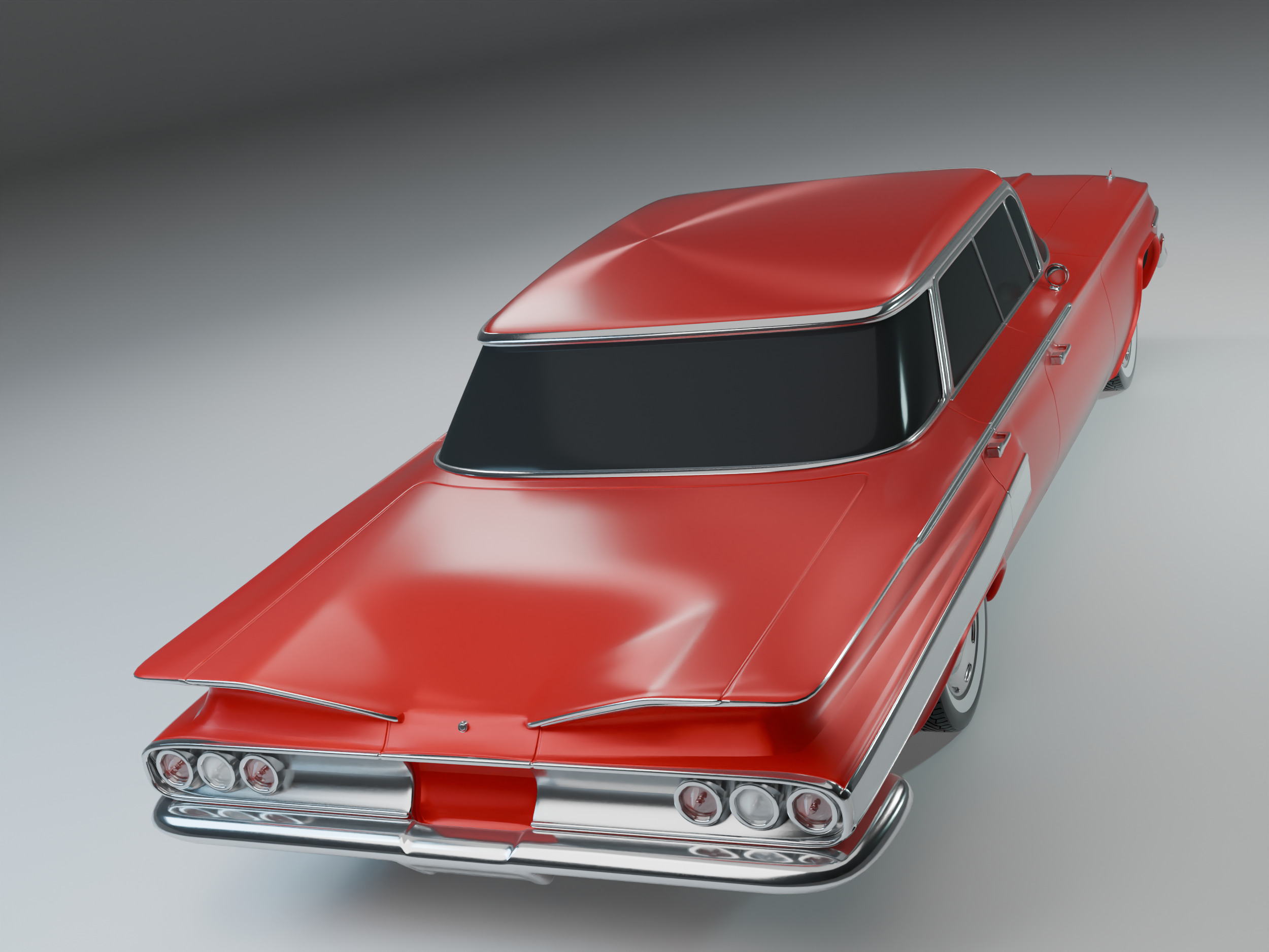 Chevrolet Impala 1961 Low-poly 3D model_5