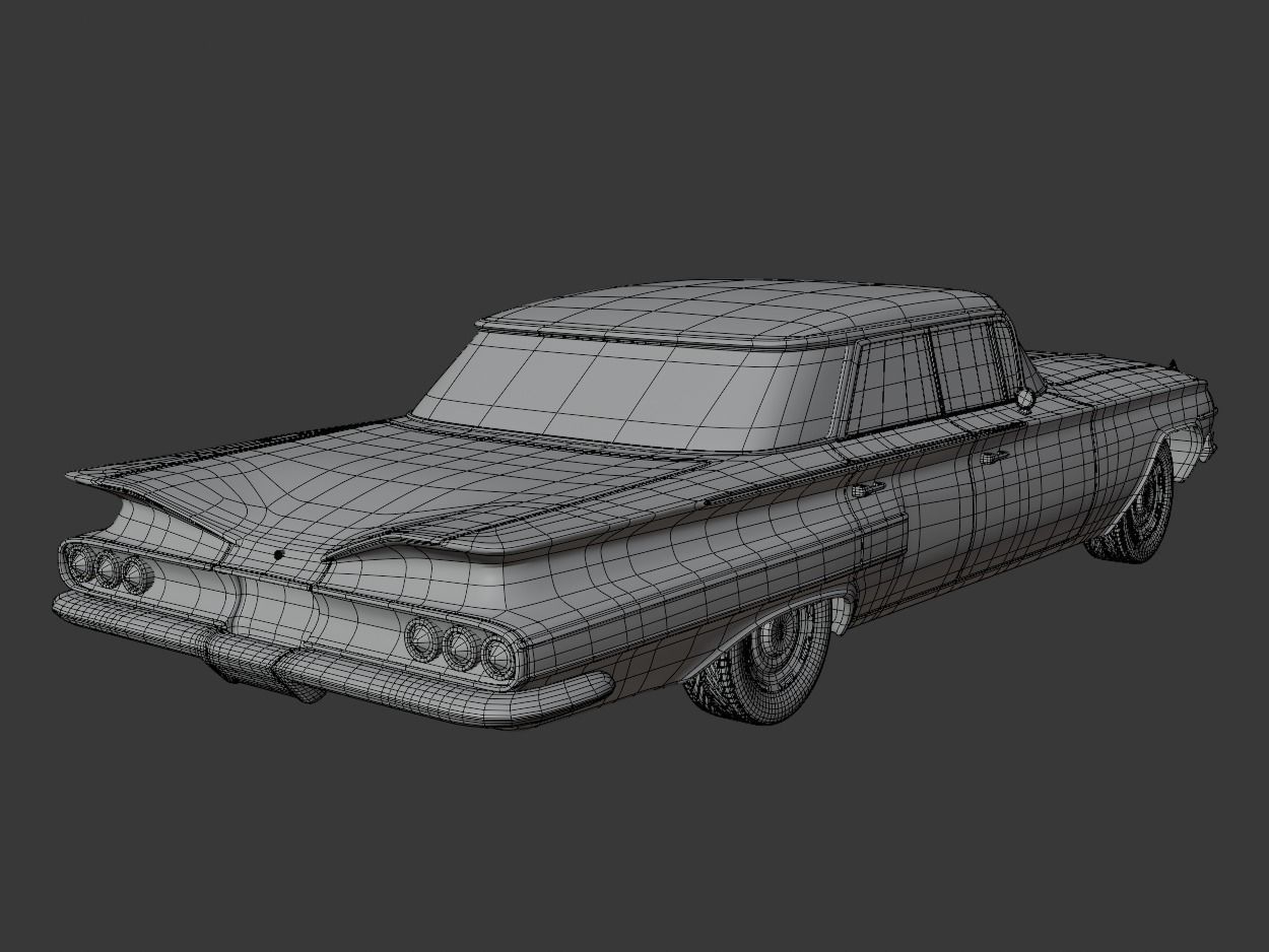 Chevrolet Impala 1961 Low-poly 3D model_13