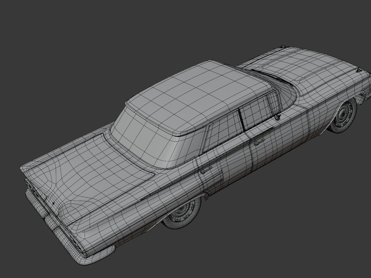 Chevrolet Impala 1961 Low-poly 3D model_15