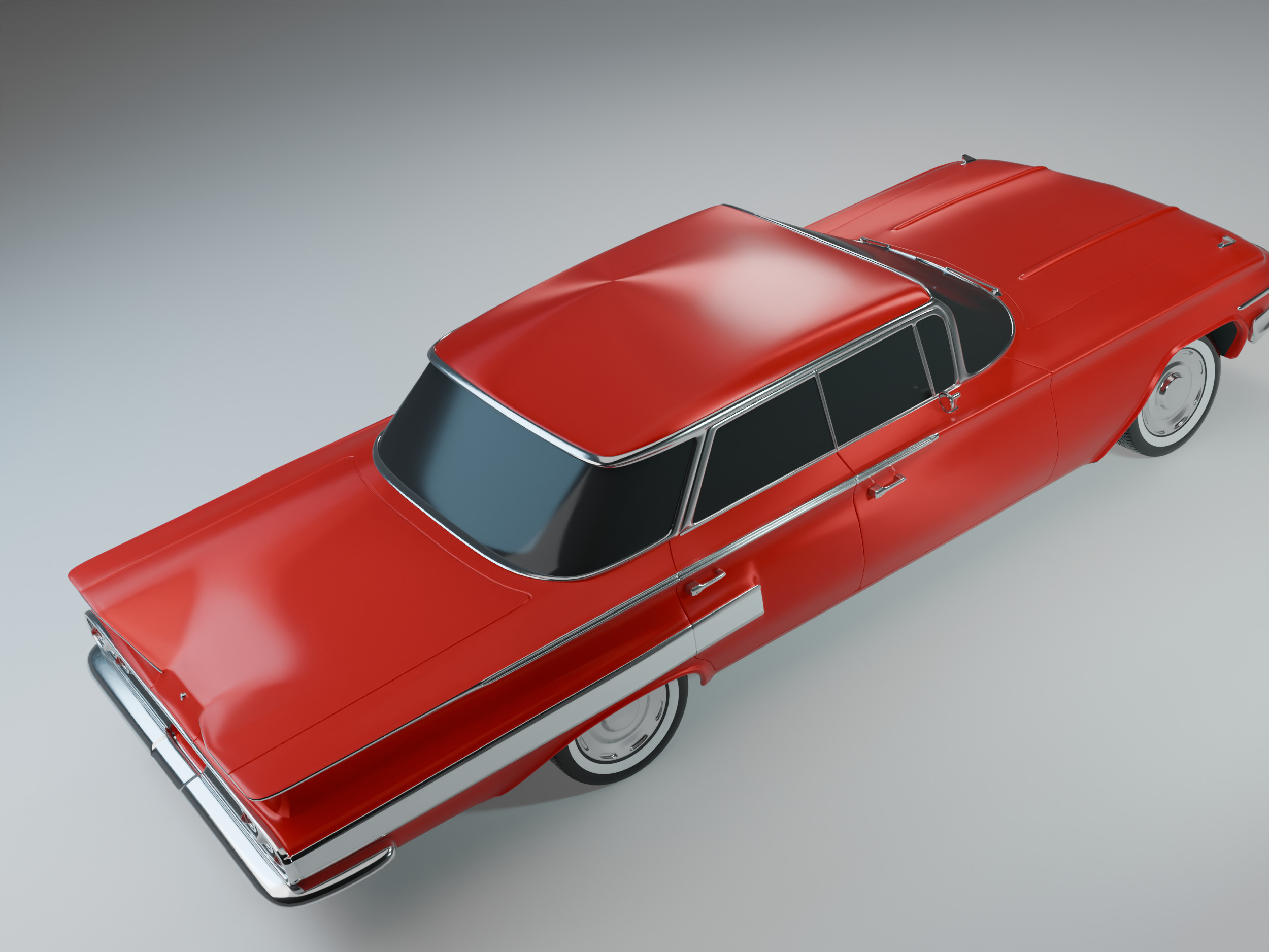 Chevrolet Impala 1961 Low-poly 3D model_6