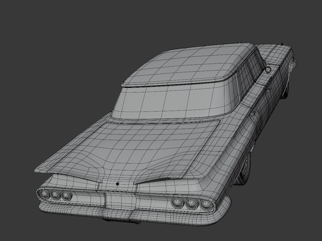 Chevrolet Impala 1961 Low-poly 3D model_14