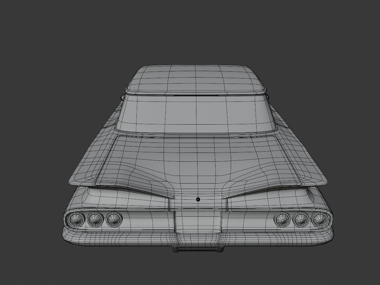 Chevrolet Impala 1961 Low-poly 3D model_16