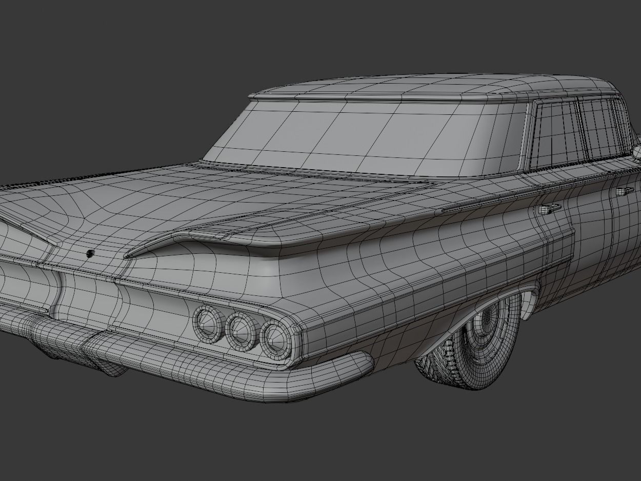 Chevrolet Impala 1961 Low-poly 3D model_12