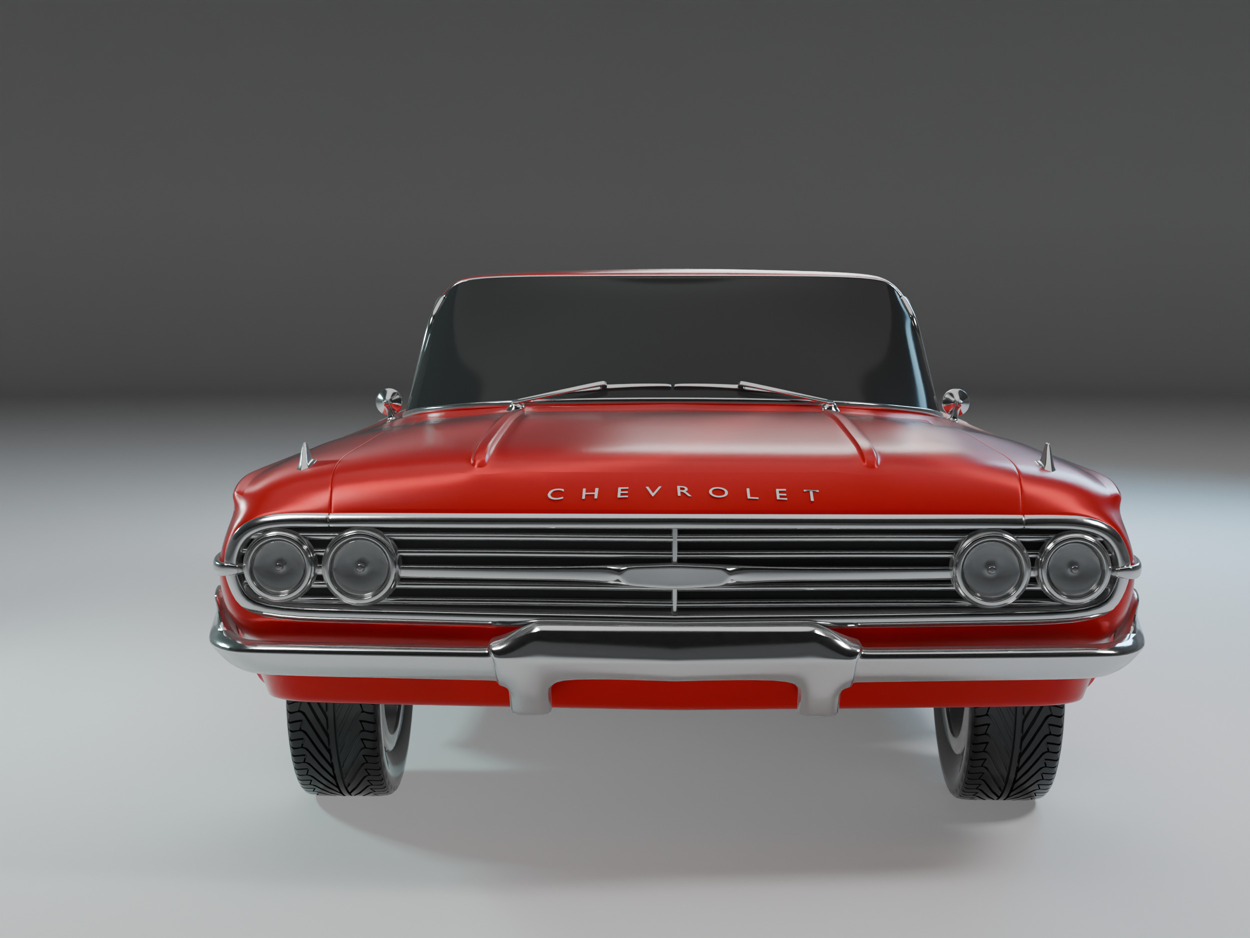 Chevrolet Impala 1961 Low-poly 3D model_8