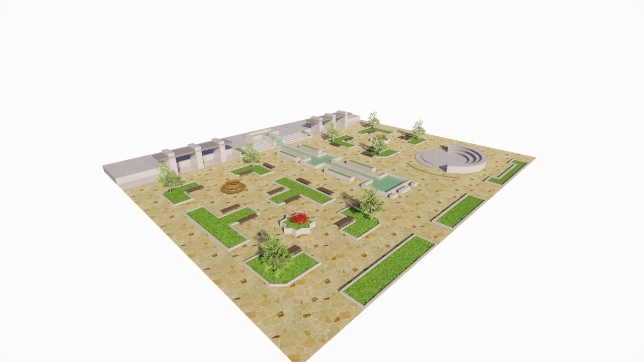 City park-Park-landscape 3D model_8