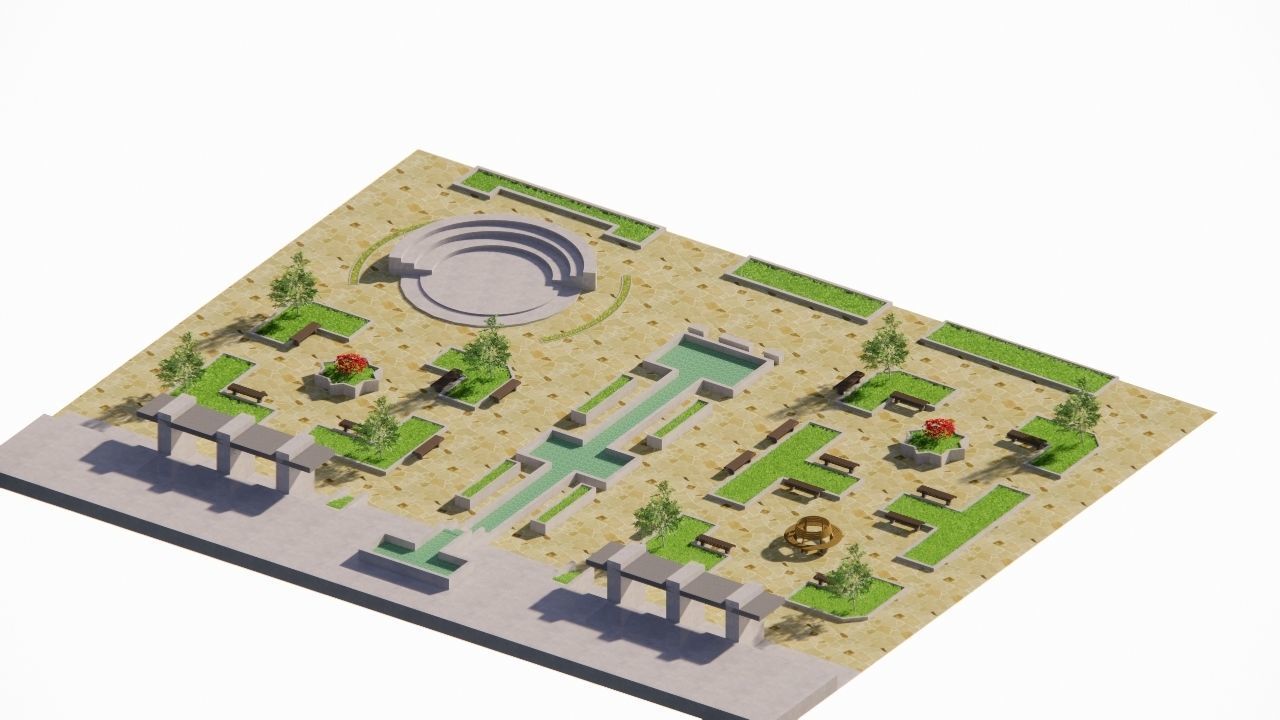 City park-Park-landscape 3D model_2