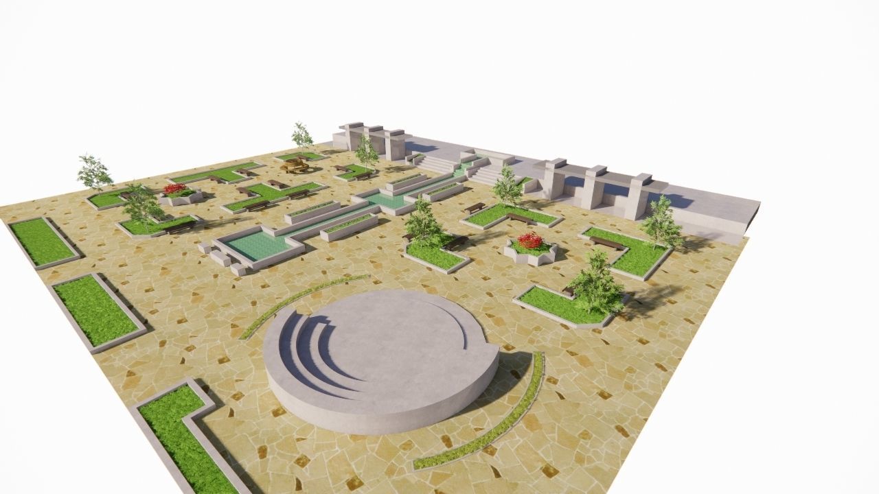 City park-Park-landscape 3D model_4
