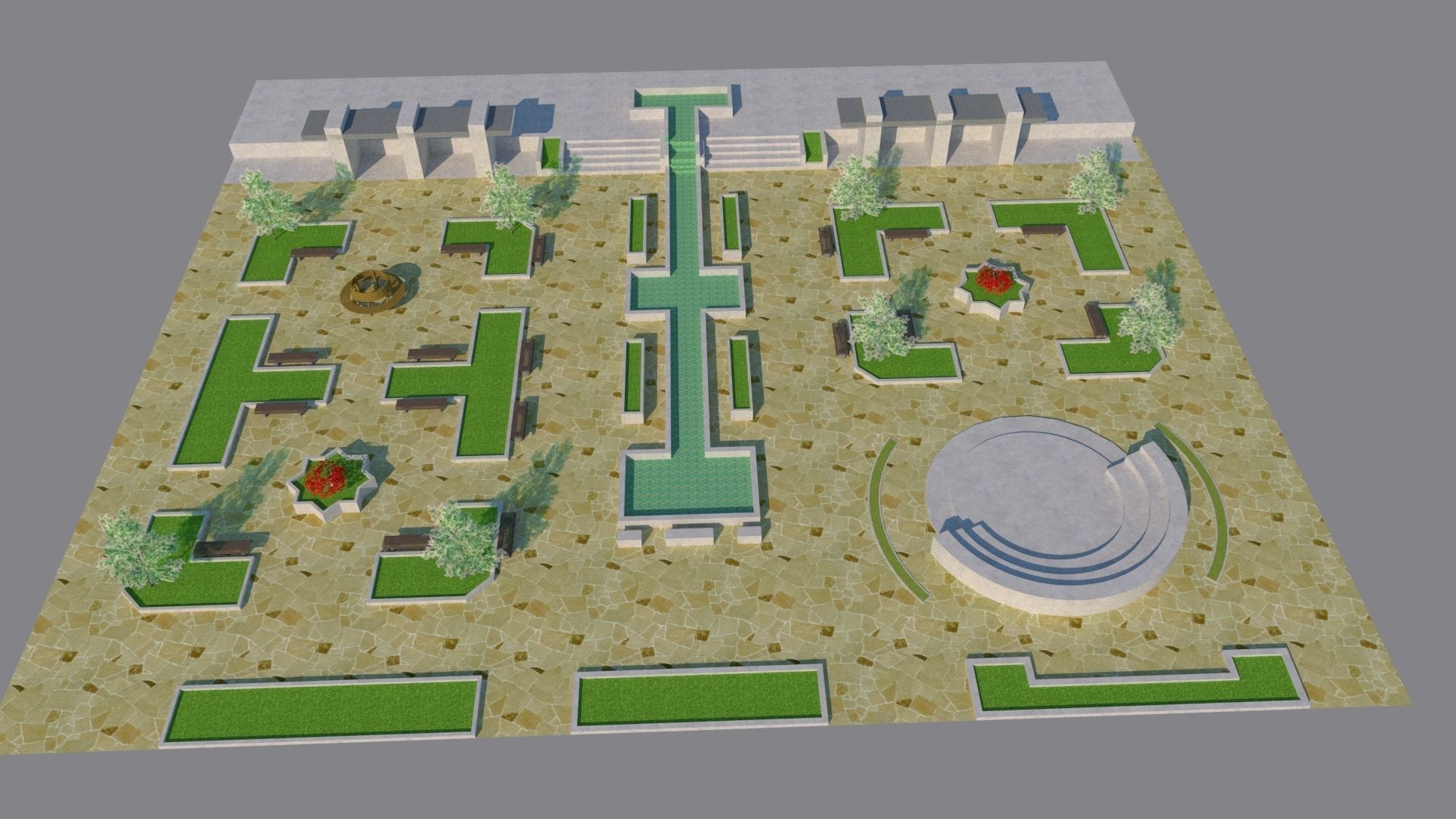 City park-Park-landscape 3D model_12