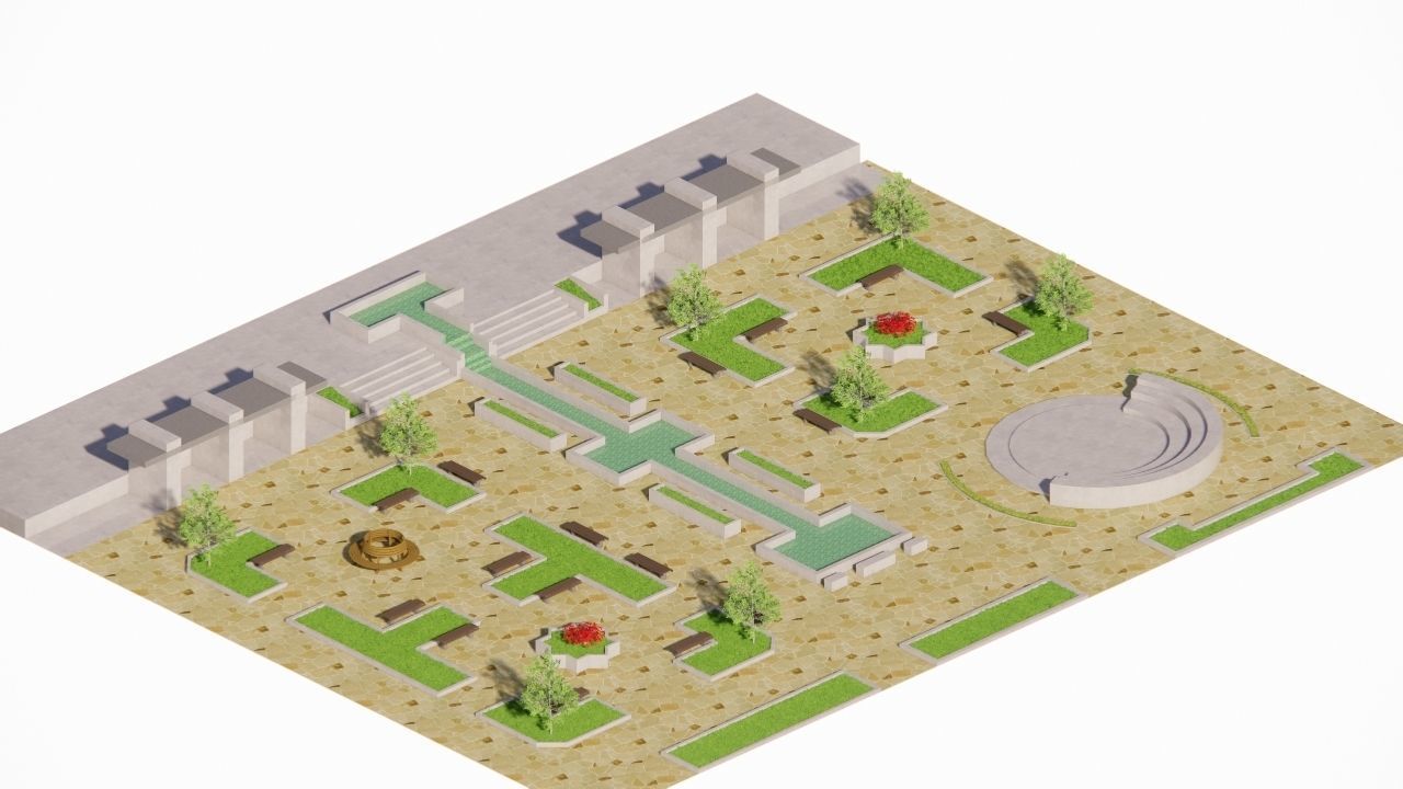 City park-Park-landscape 3D model_3