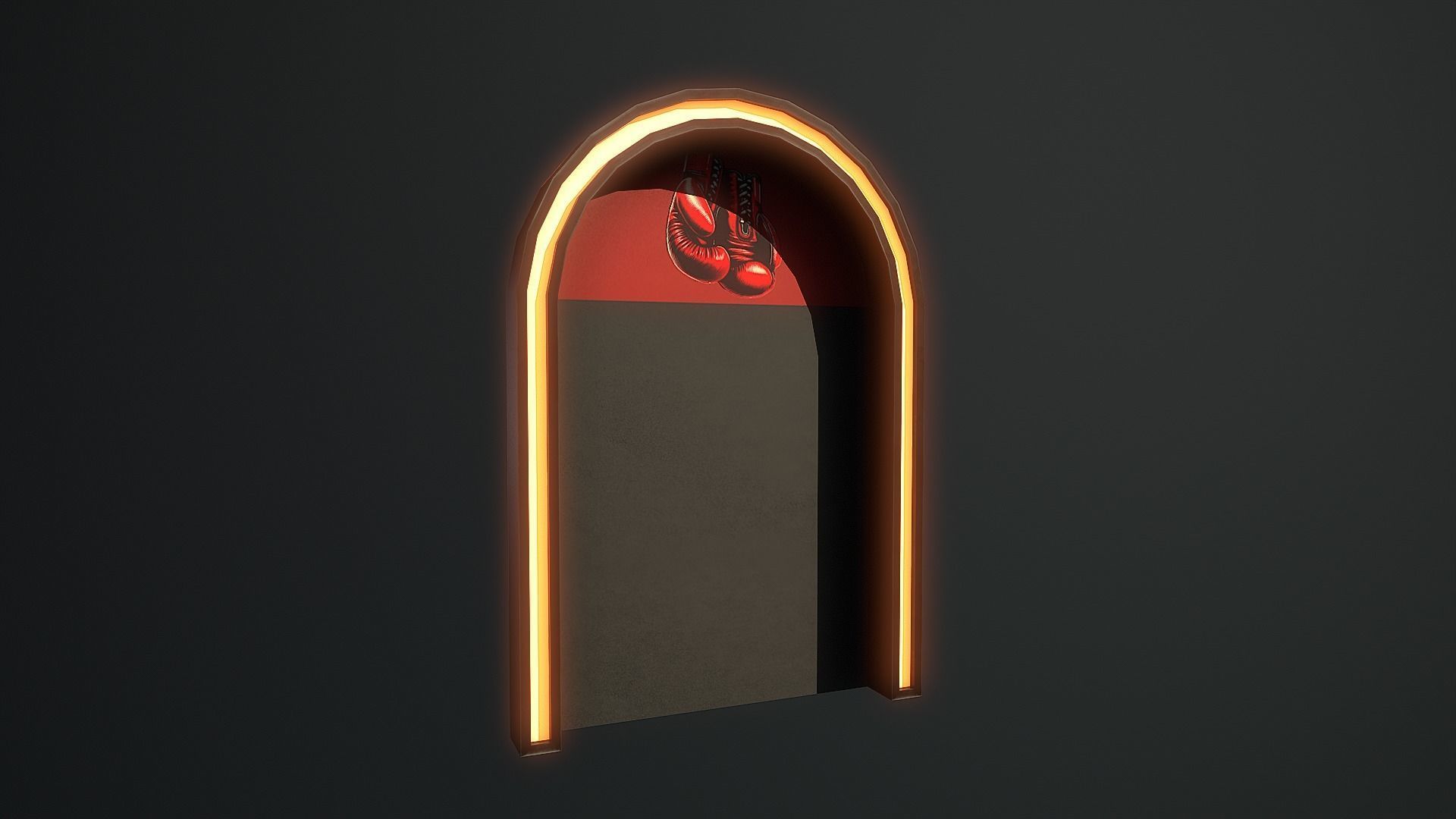 Low Poly Boxing Arena Arch Garden Low-poly 3D model_20