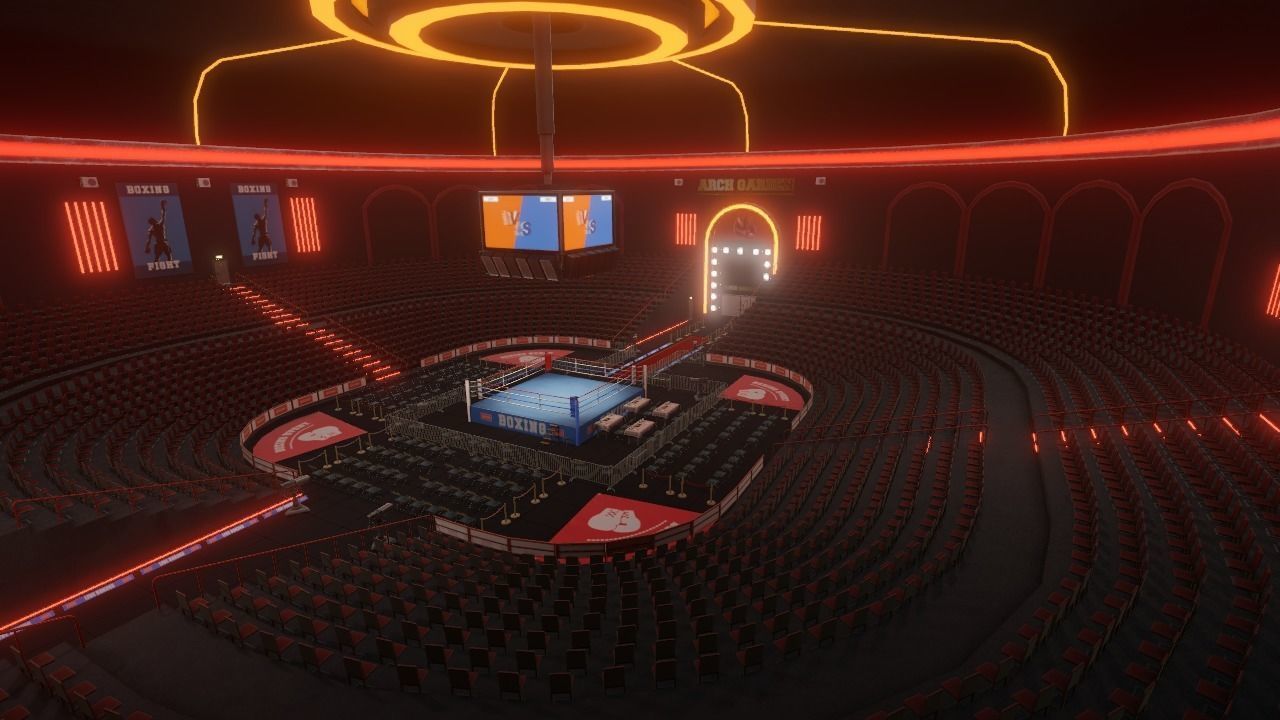 Low Poly Boxing Arena Arch Garden Low-poly 3D model_1
