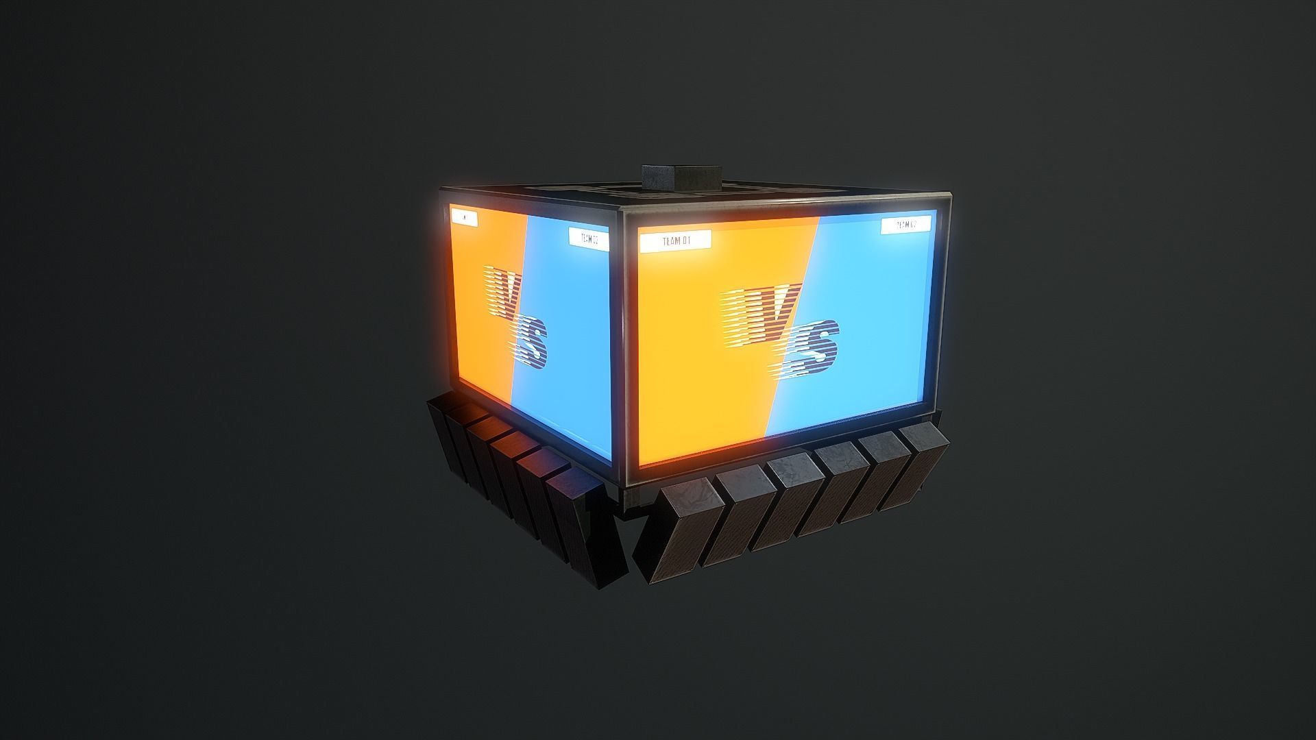 Low Poly Boxing Arena Arch Garden Low-poly 3D model_23